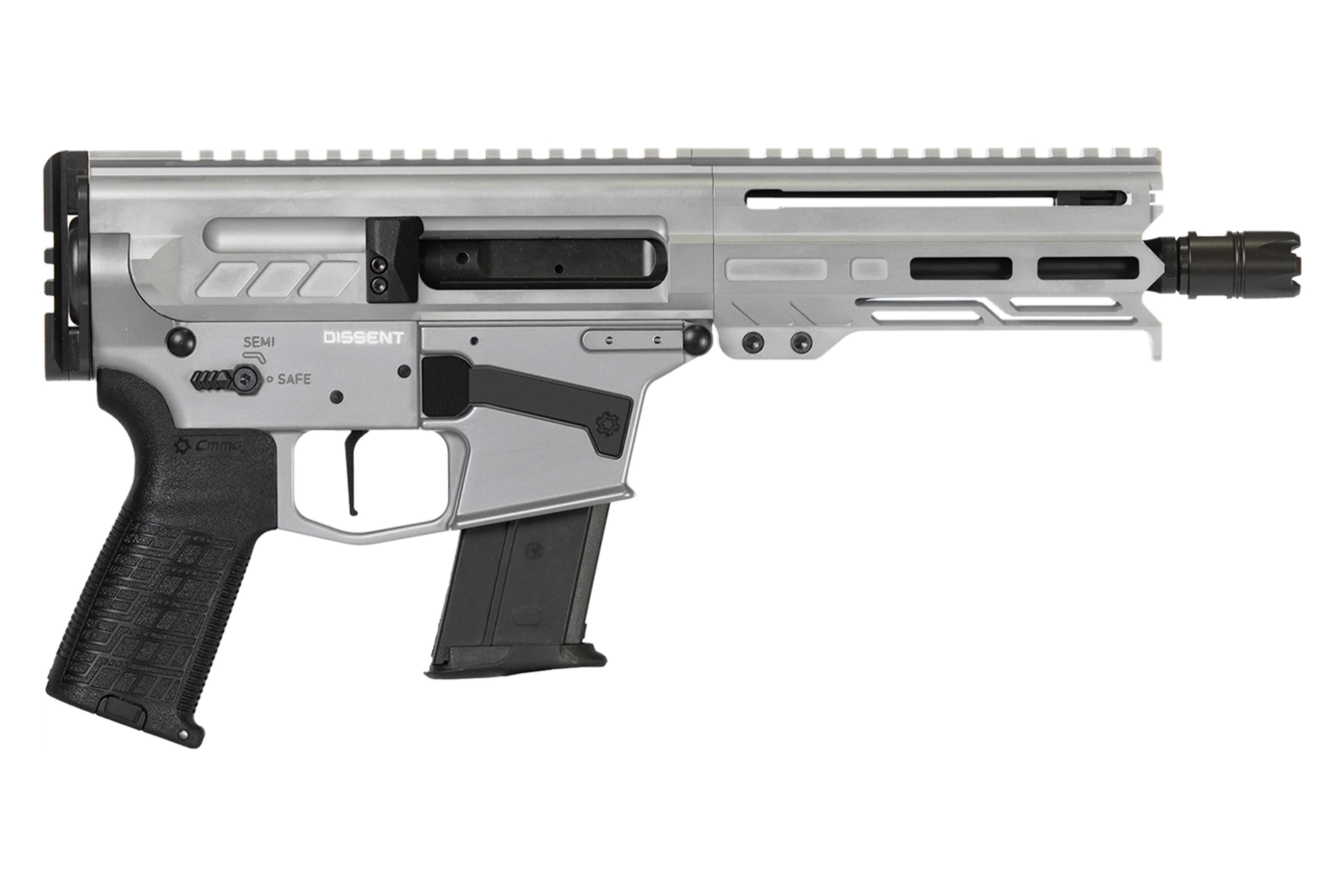 CMMG Dissent MK57 5.7x28mm AR-15 Pistol with Titanium Cerakote Finish and 6.5 Inch Barrel