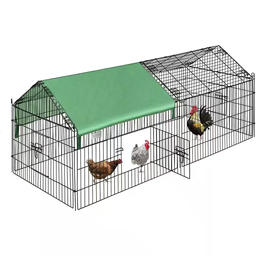 VIVOHOME 71 in. x 30 in. Foldable Outdoor Metal Chicken Coop with Weather Proof Cover X002FBCNUX - The Home Depot