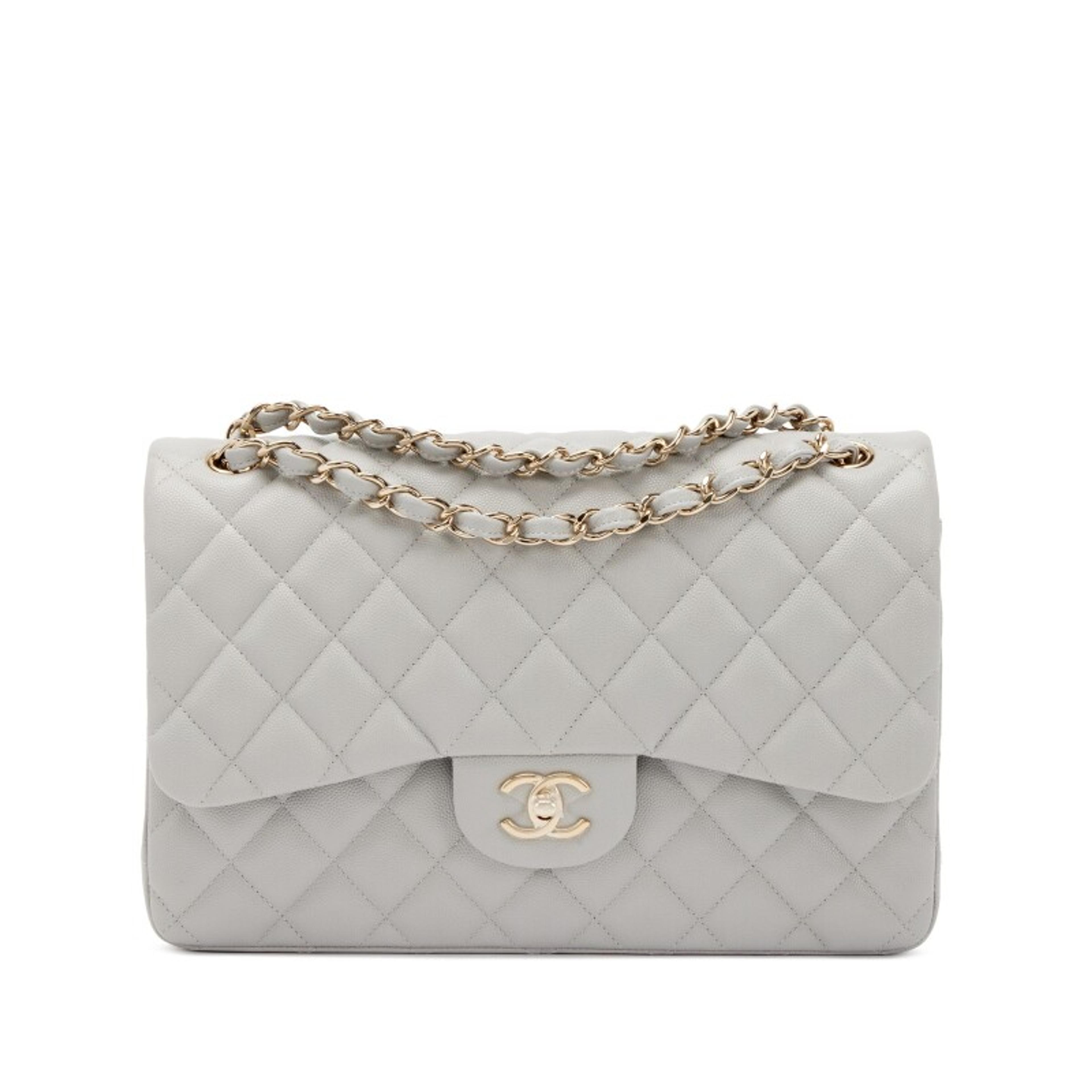 Light Grey Quilted Caviar Jumbo... | Handbag | Sotheby's