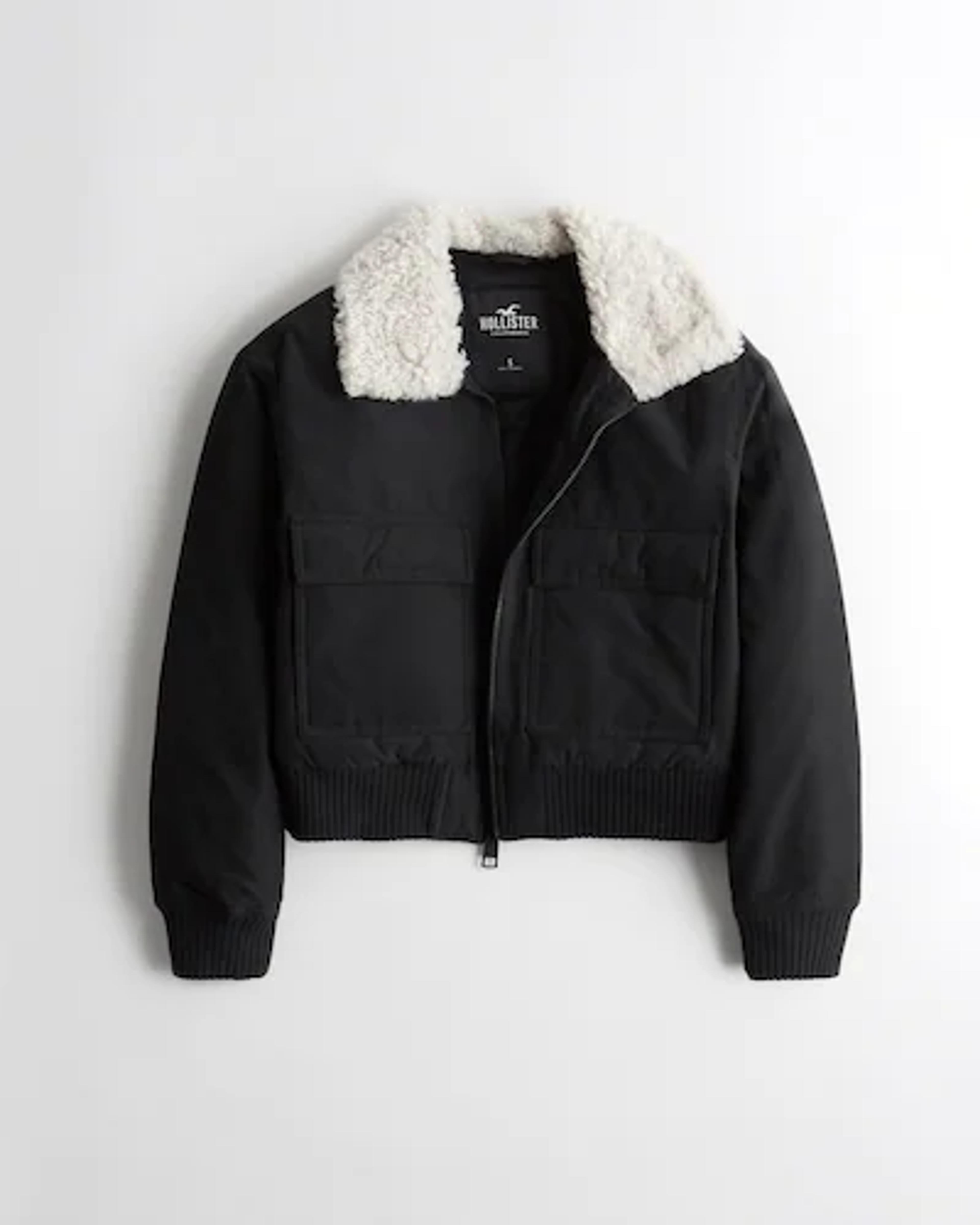 Women's Sherpa Collar Bomber Jacket | Women's Jackets & Coats | HollisterCo.com