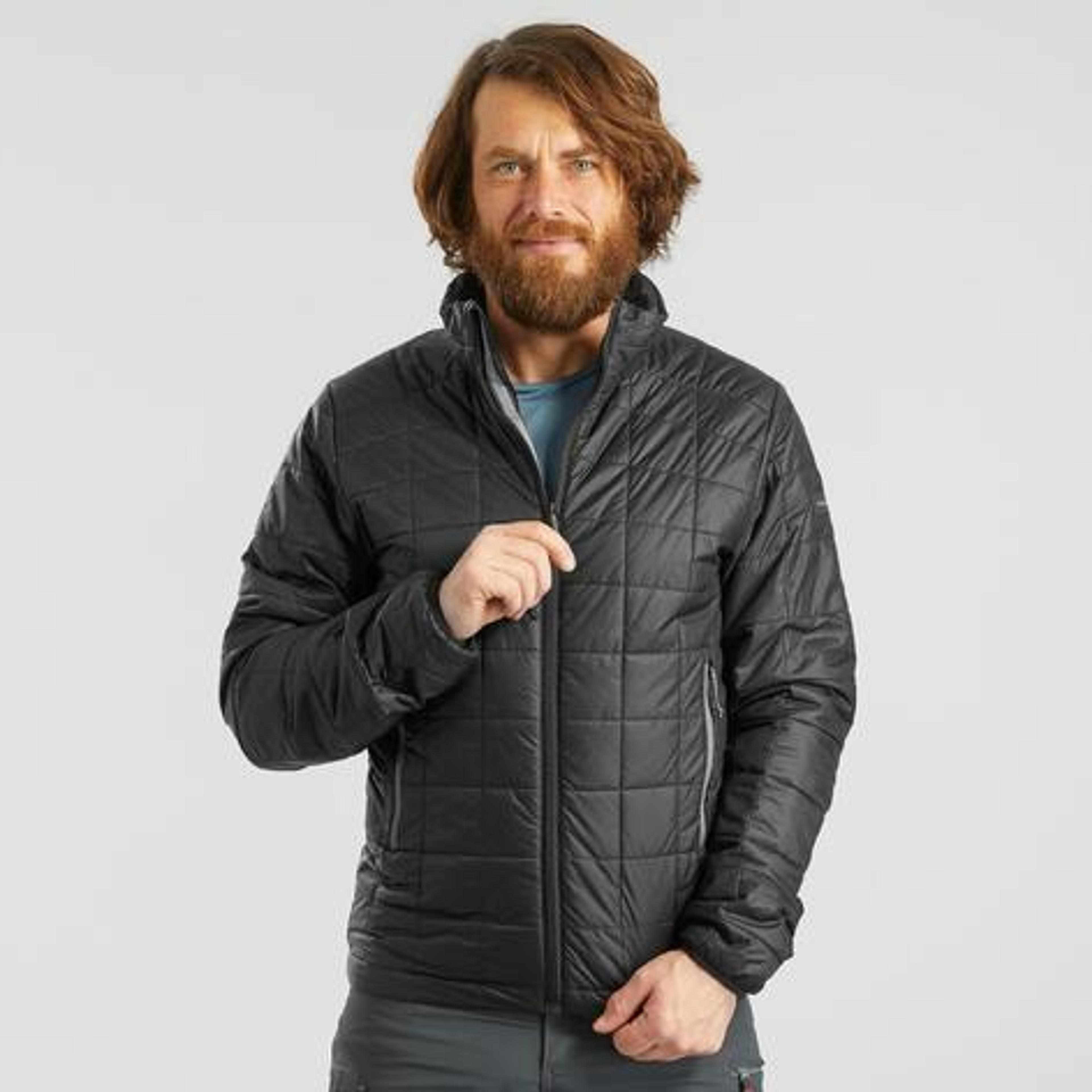 Trek 100 mountain hiking padded jacket - Men - Black‎ - Forclaz - Decathlon