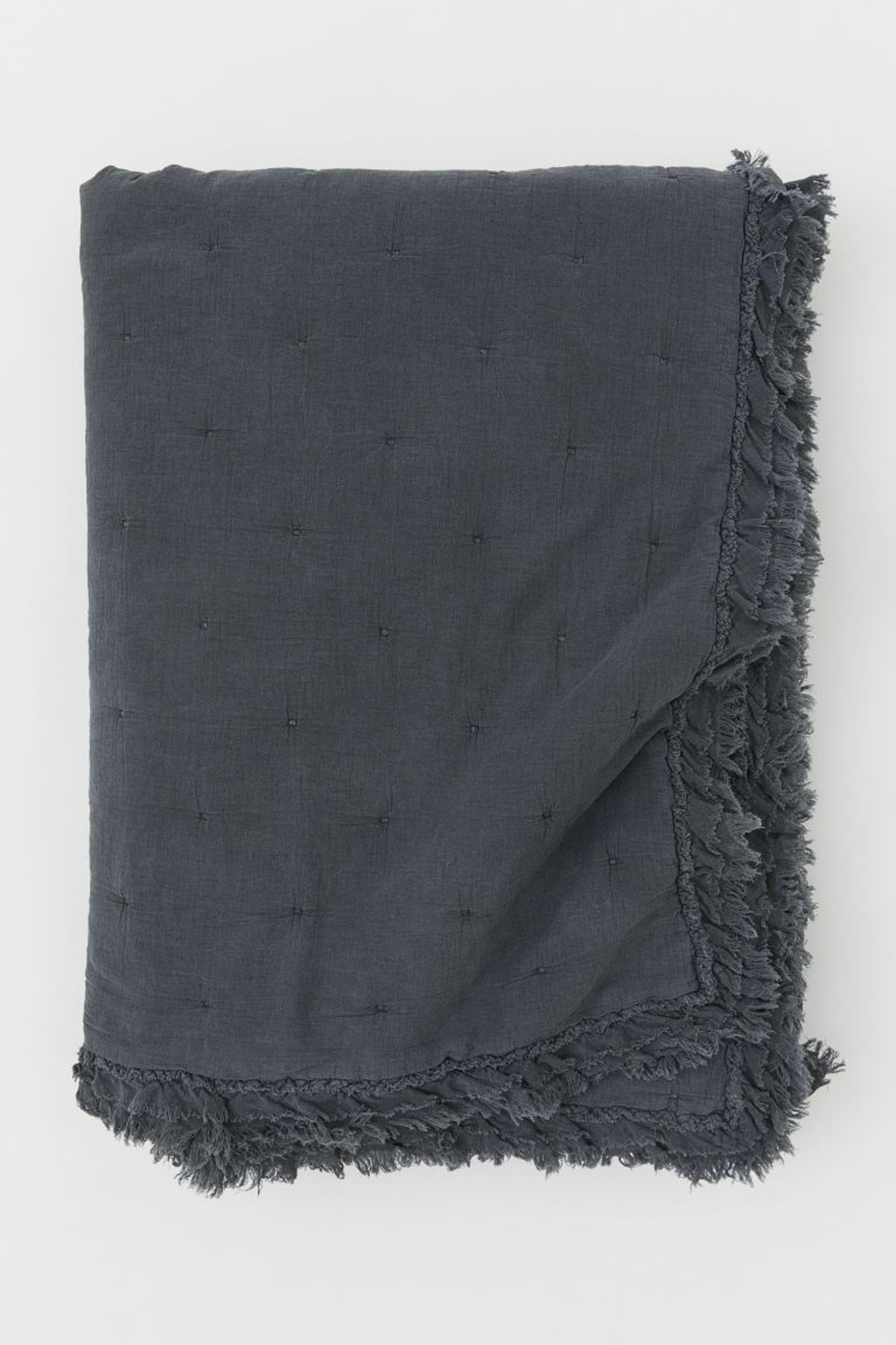 Ruffle-trimmed Bedspread - Dark gray - Home All | H&M US