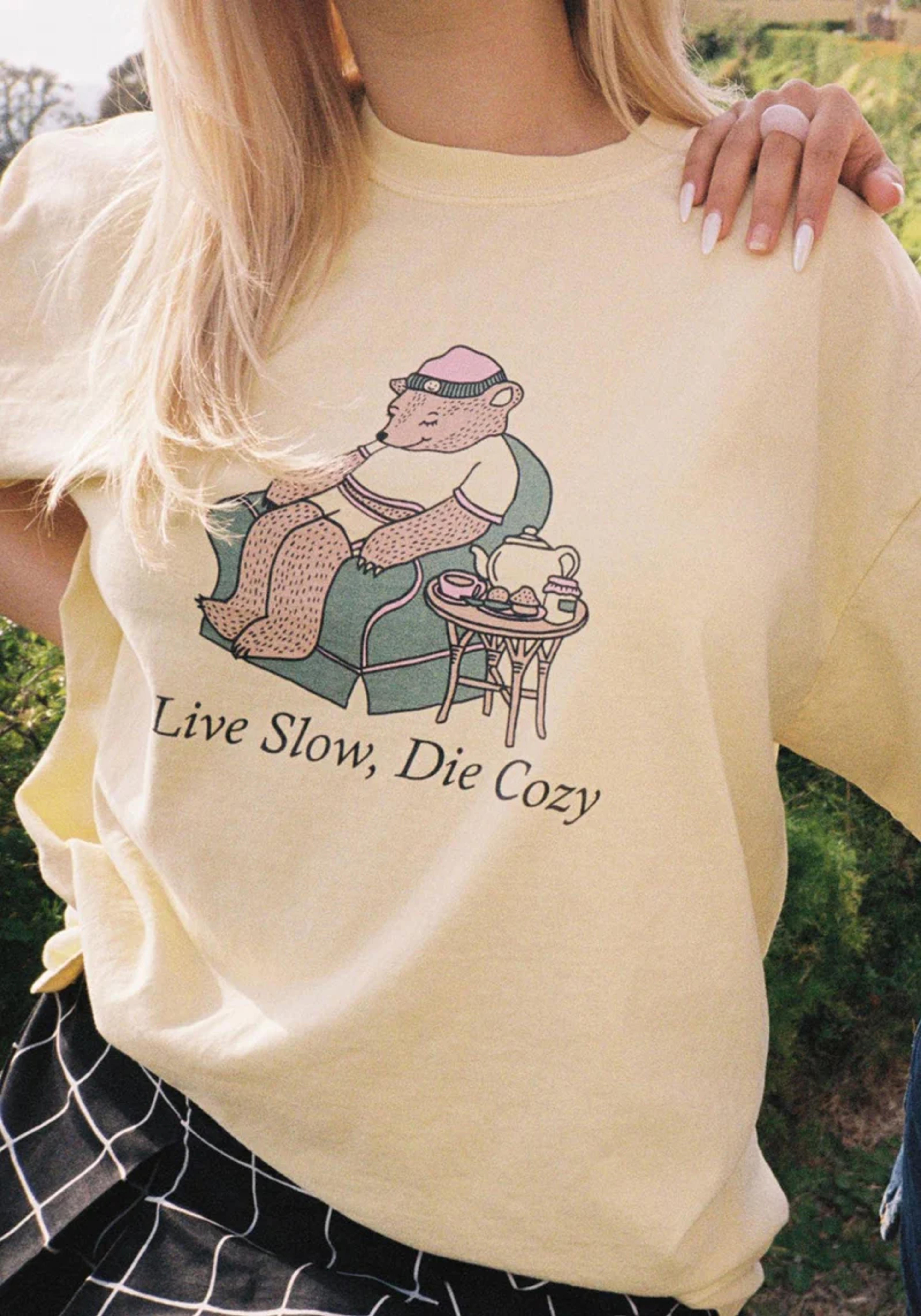 Live Slow Die Cozy Tee by kaeraz | Comfort Colors Tshirt | 90s Kid Shirt