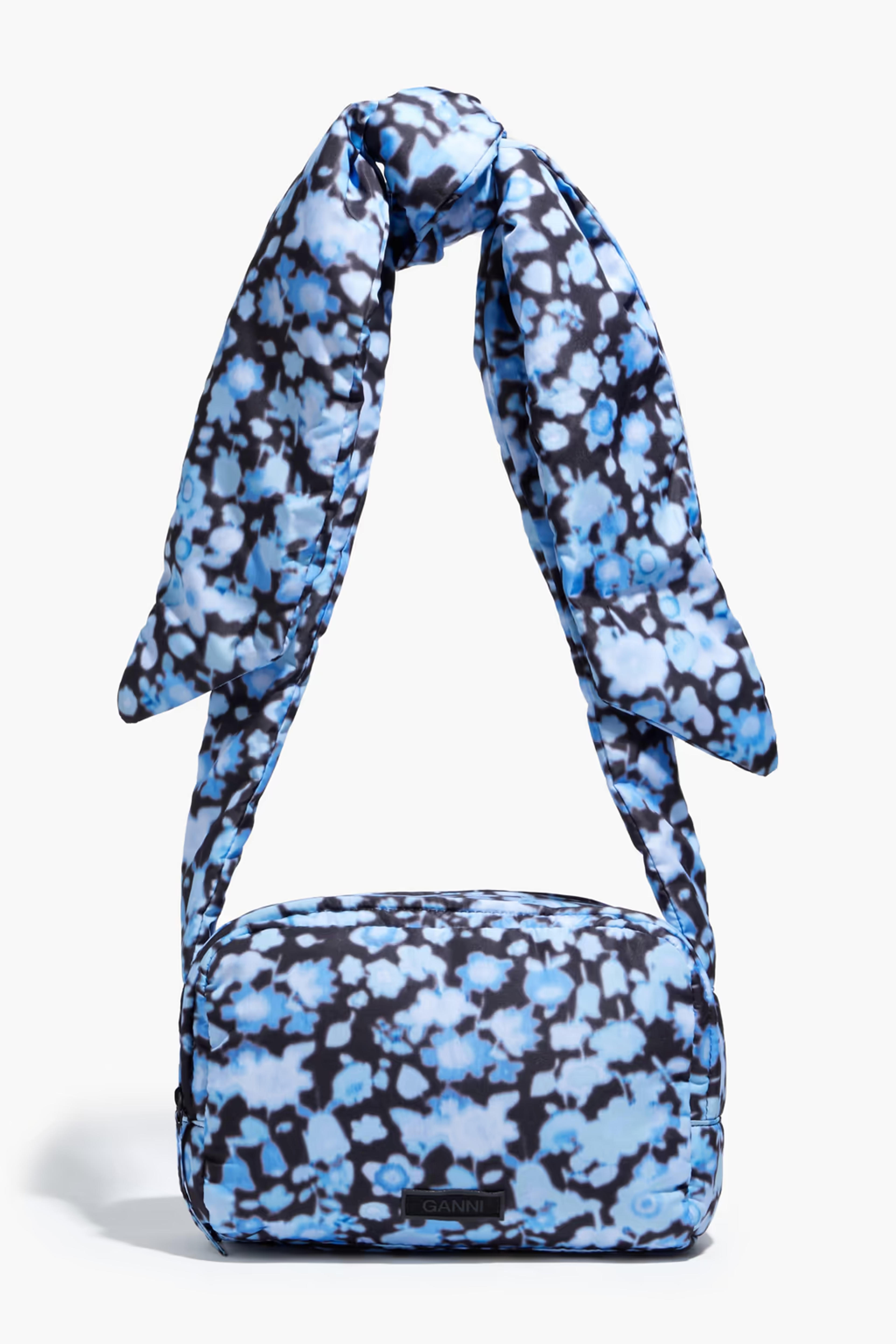 Blue Printed shell shoulder bag | Sale up to 70% off | THE OUTNET | GANNI | THE OUTNET