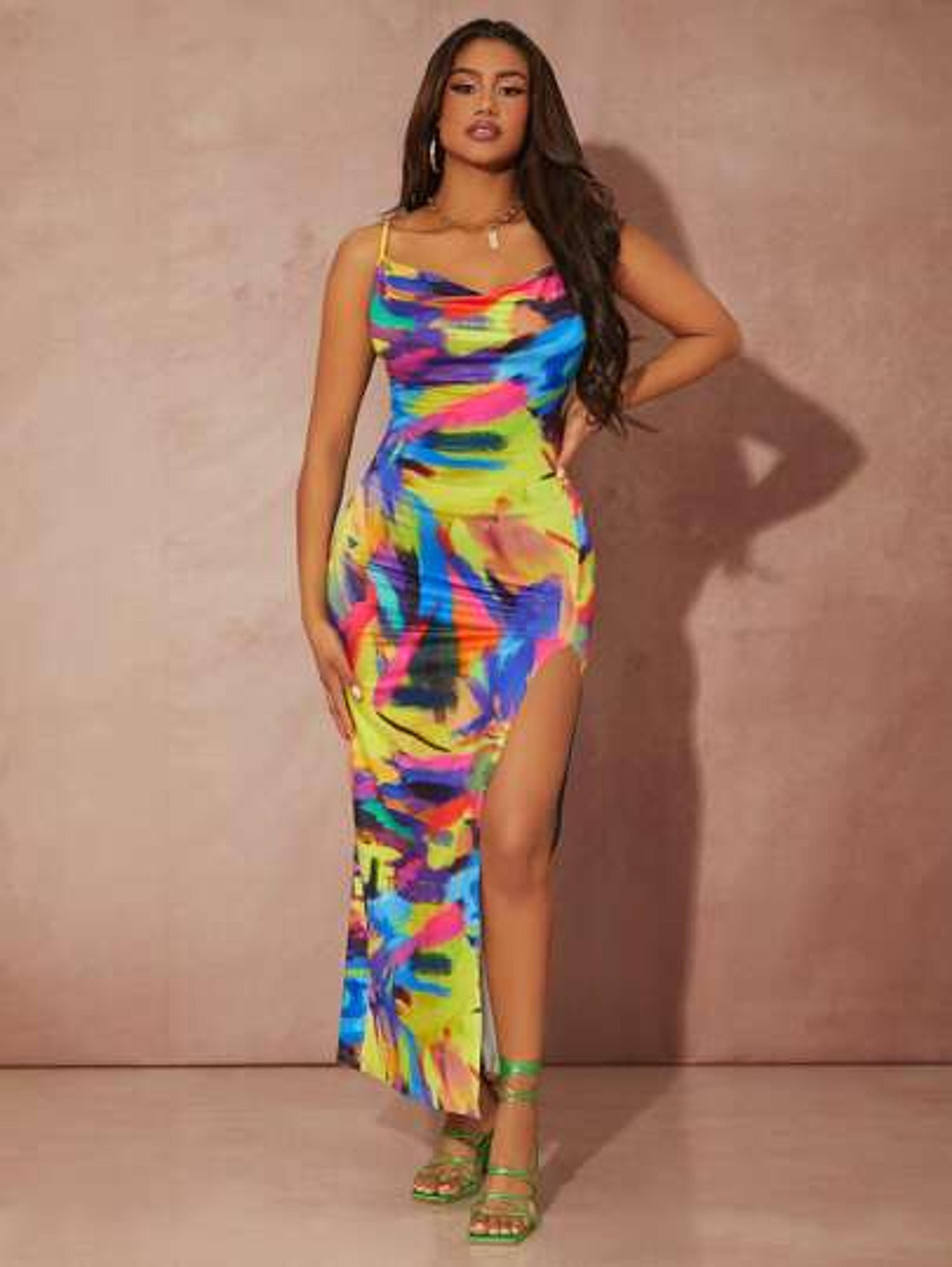 SHEIN Tie Dye Split Thigh Dress | SHEIN USA