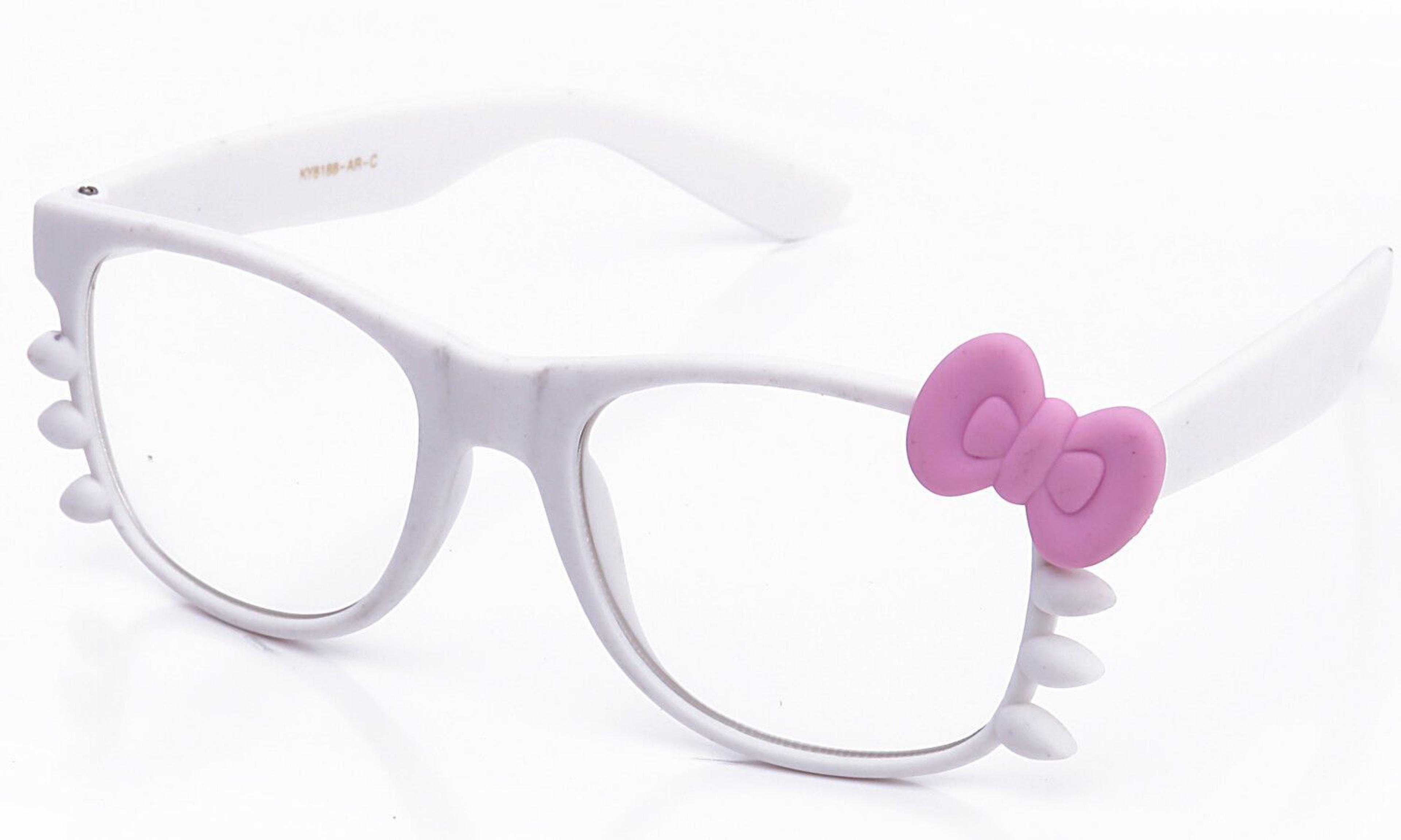 Clear Lens Glasses Kitty Bow & Whiskers Multi Color Combos