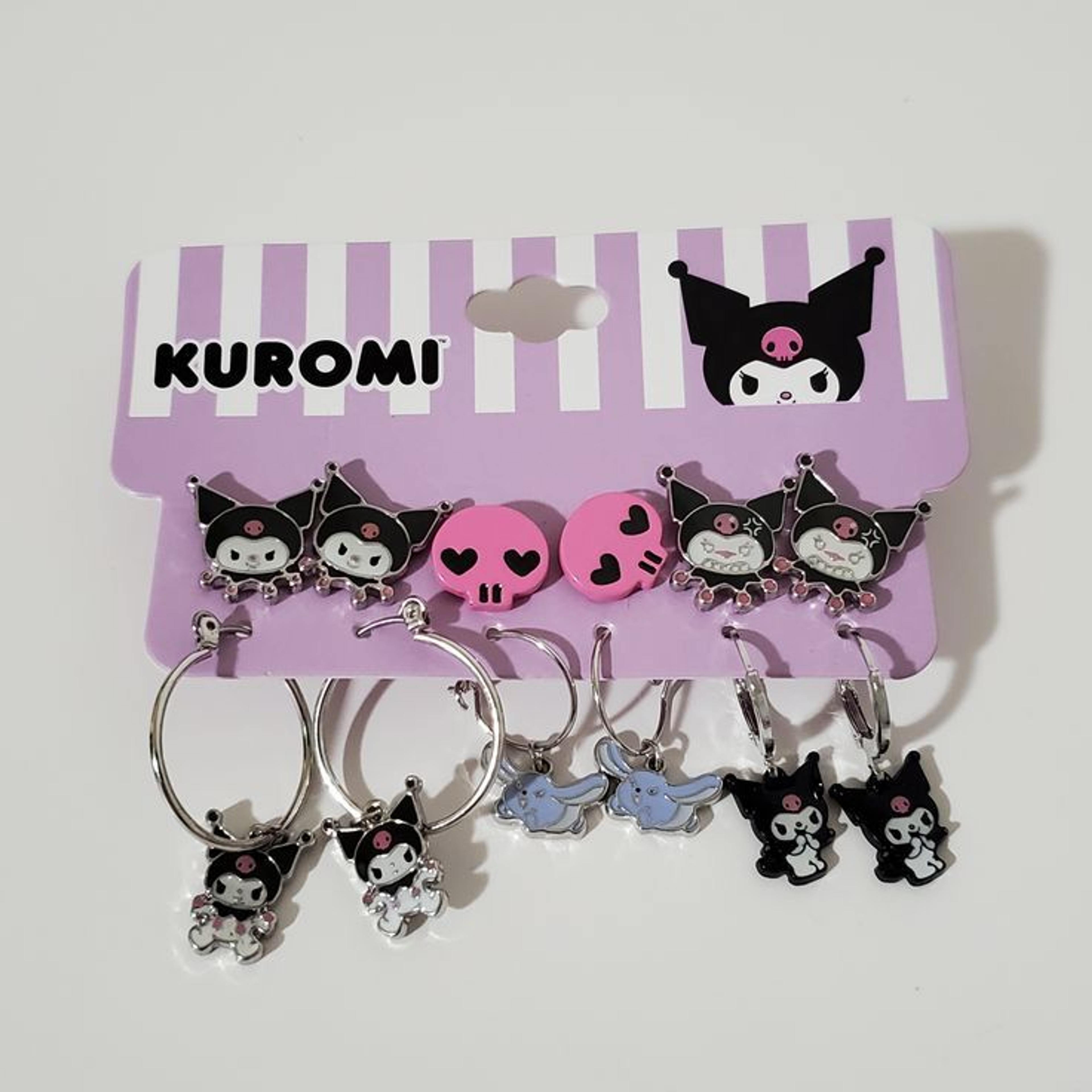 Sanrio Hello Kitty Kuromi Baku Charm Hoop Studs Alloy Earring Set