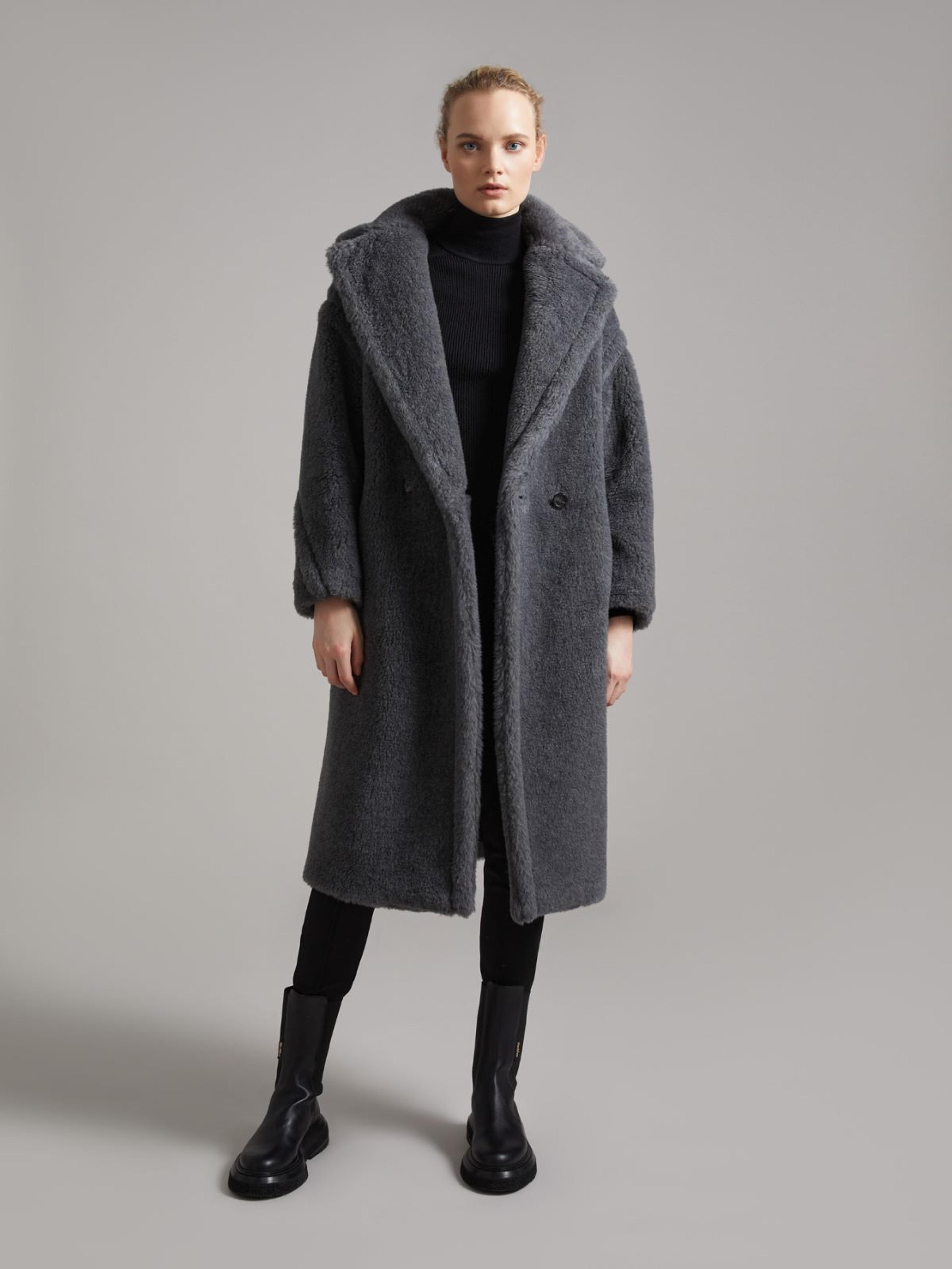 Teddy Bear Icon Coat, medium grey | "TEDDY1" Max Mara