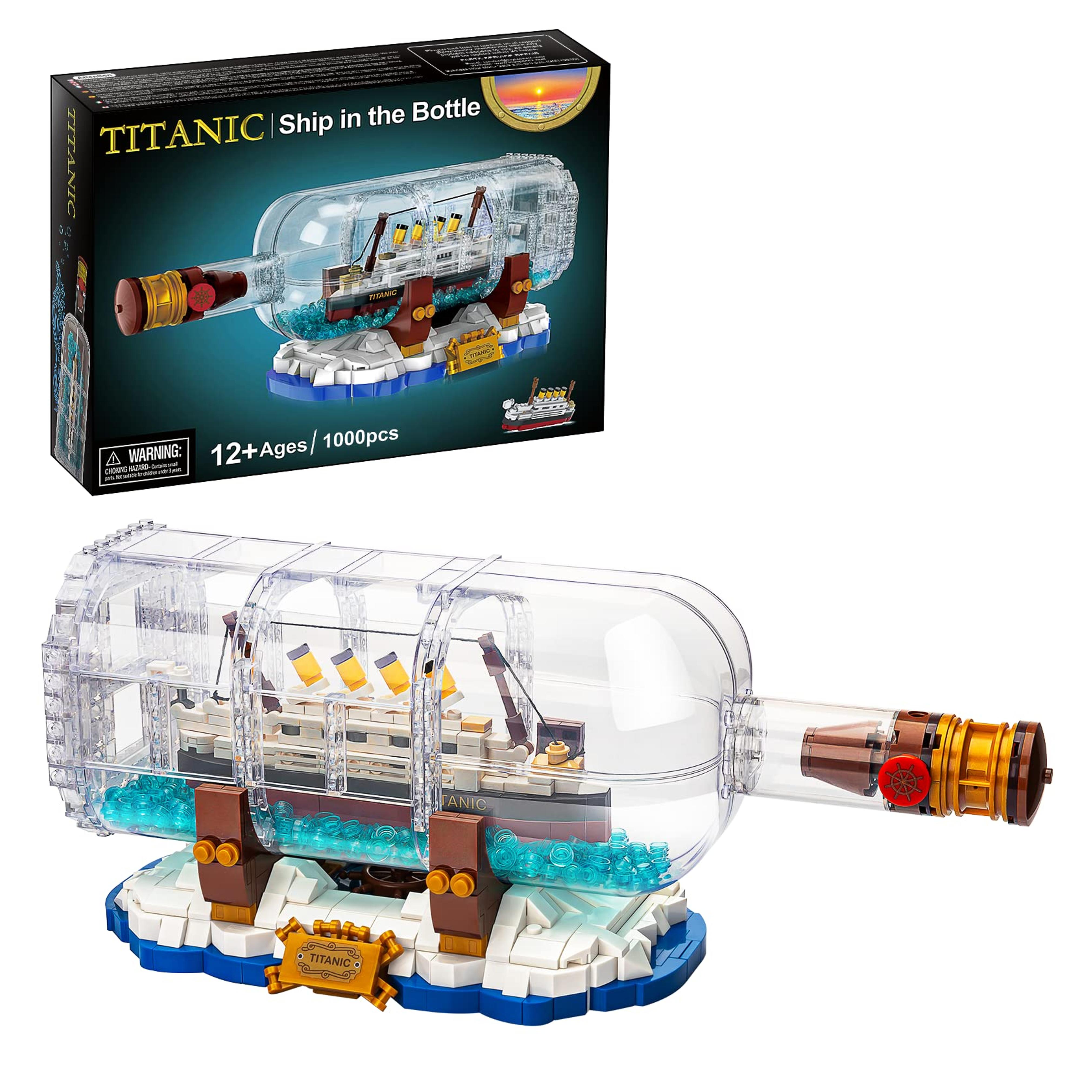 Allupal Titanic Ship in a Bottle Creator Expert Building Kit, Collectible Display Model Set, Creative Gift Toy for Adults and Teens Age 14+ (1000 Pieces)