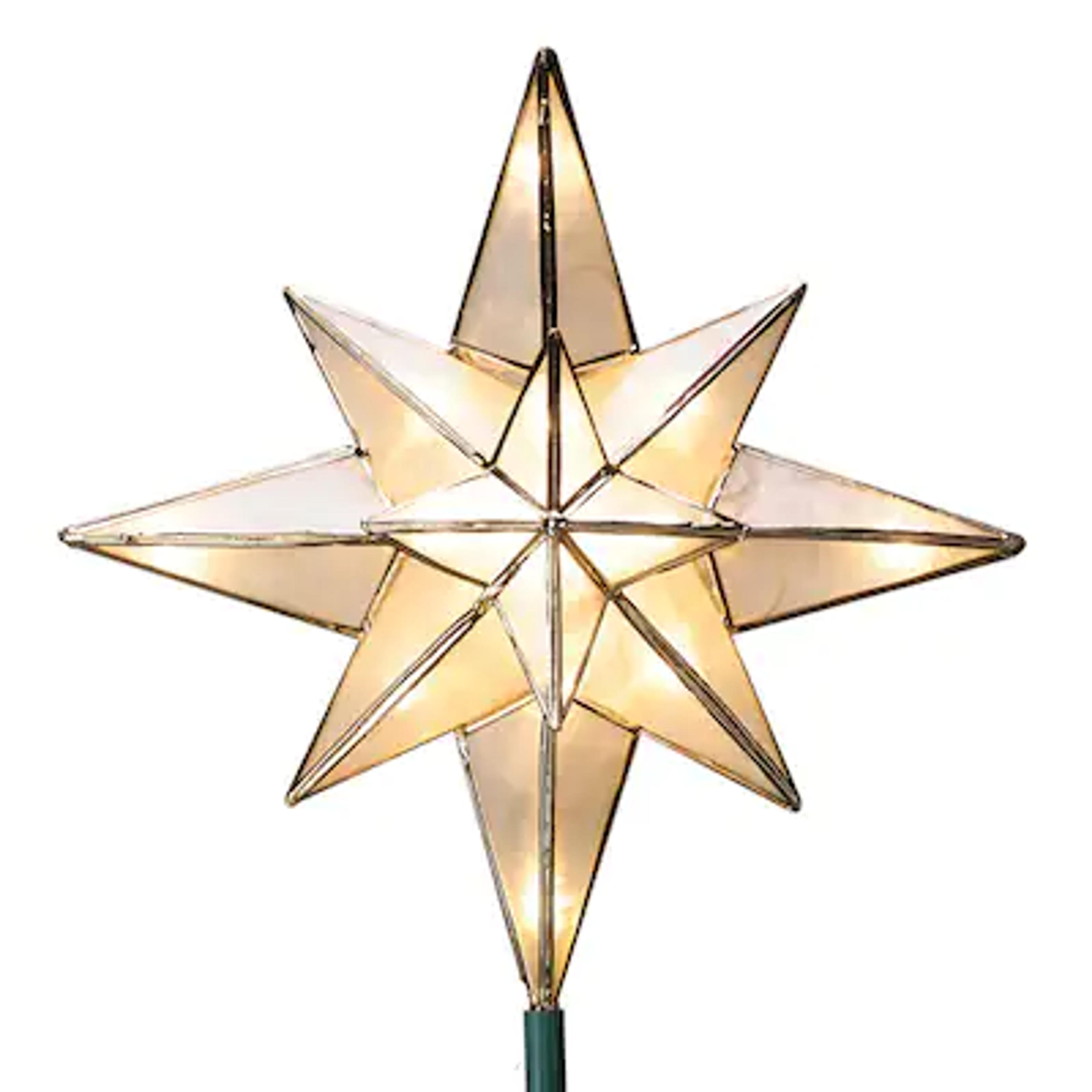 GE 10-in Star Off-white Clear Christmas Tree Topper in the Christmas Tree Toppers department at Lowes.com