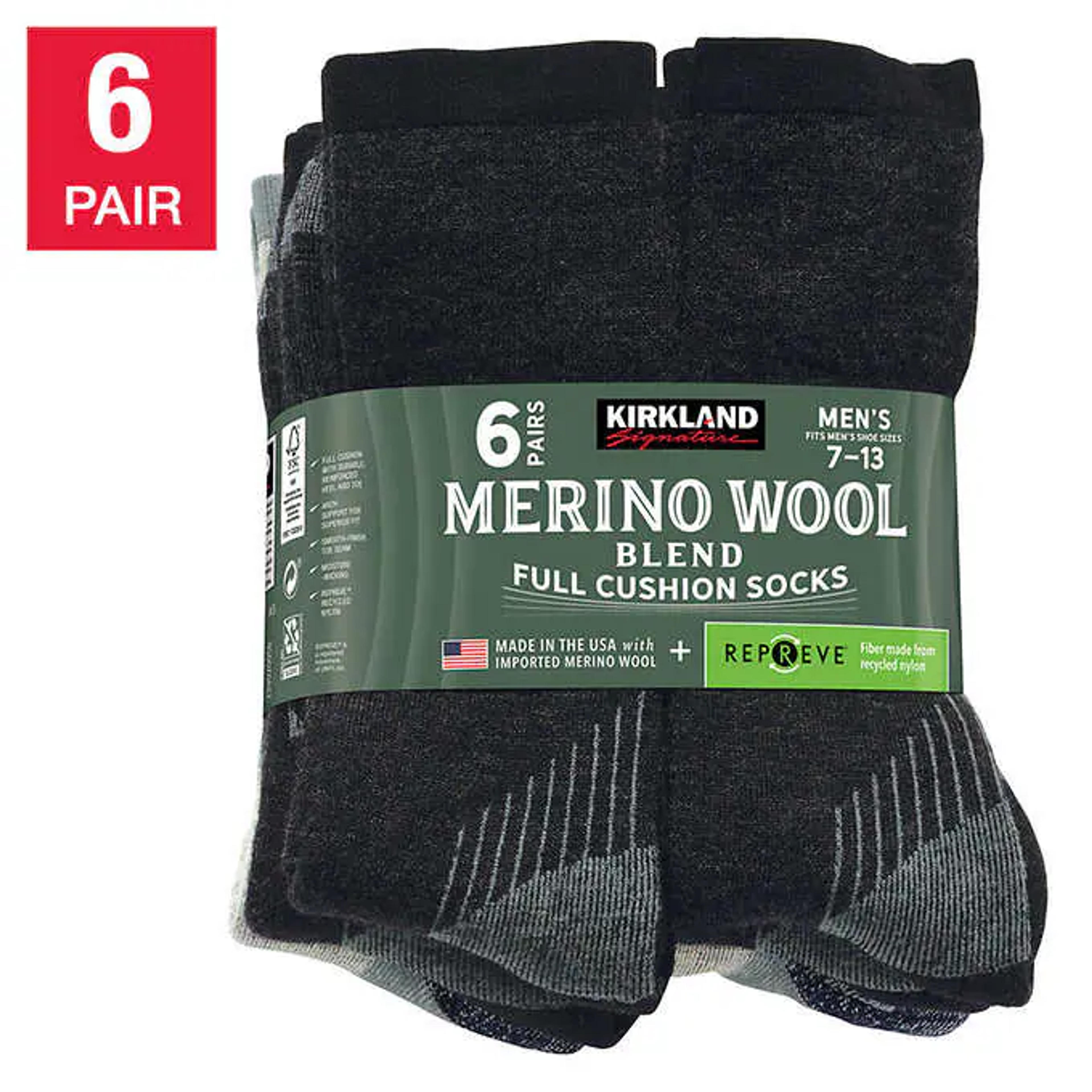 Kirkland Signature Men's Merino Wool Blend Sock, 6-pair | Costco