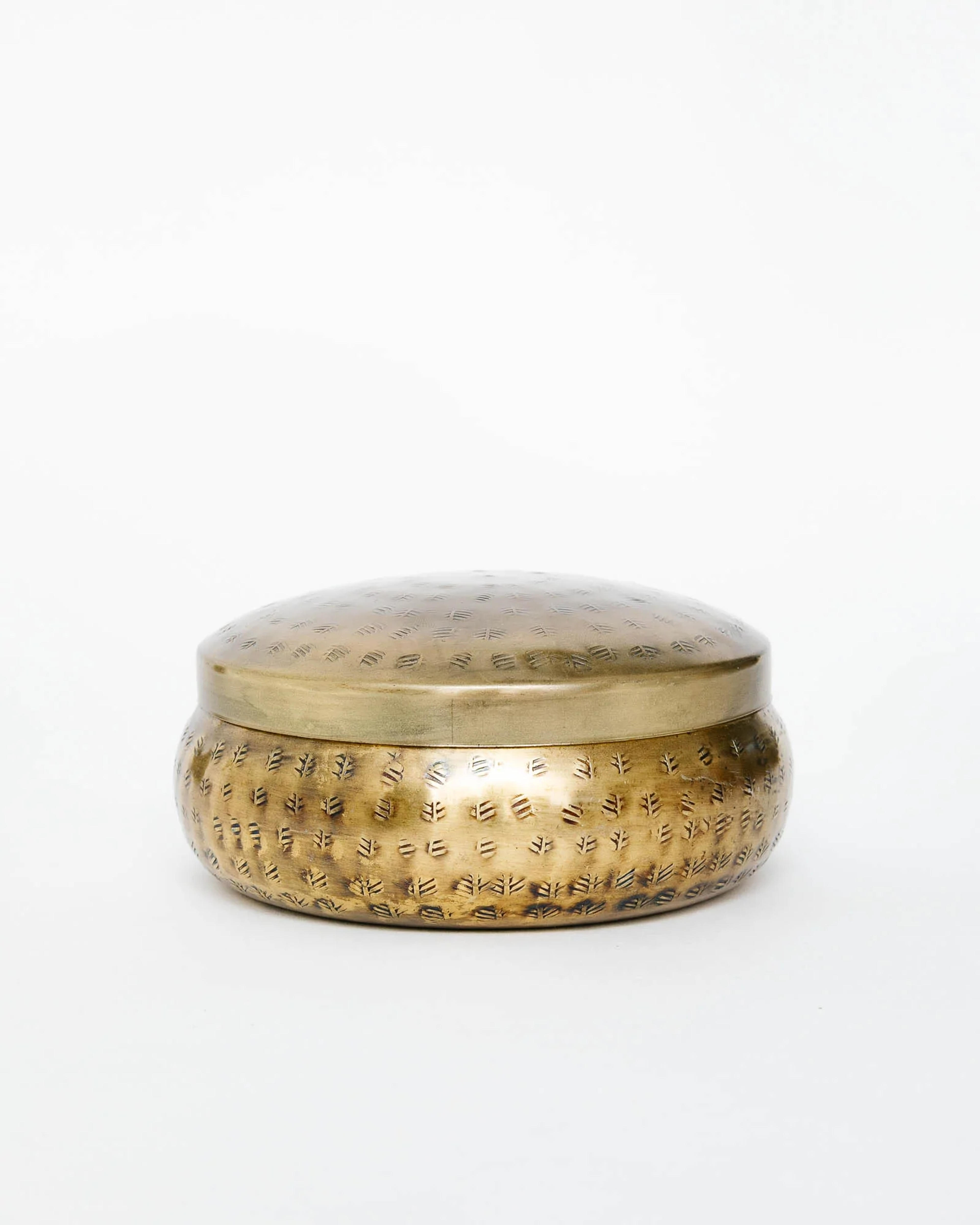 Hammered Brass Trinket Box