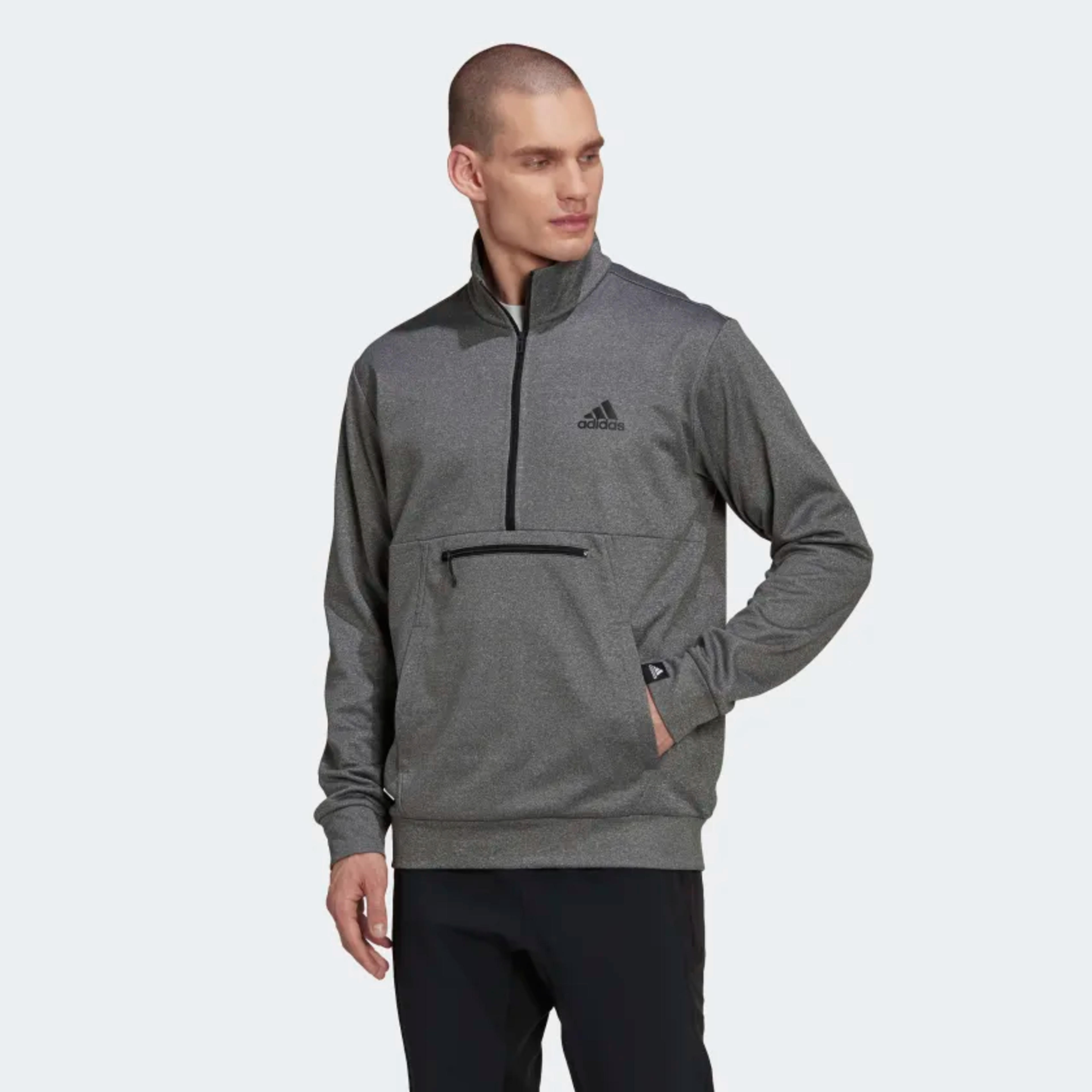 adidas AEROREADY Game and Go Small Logo Half-Zip Top - Grey | Men's Training | adidas US