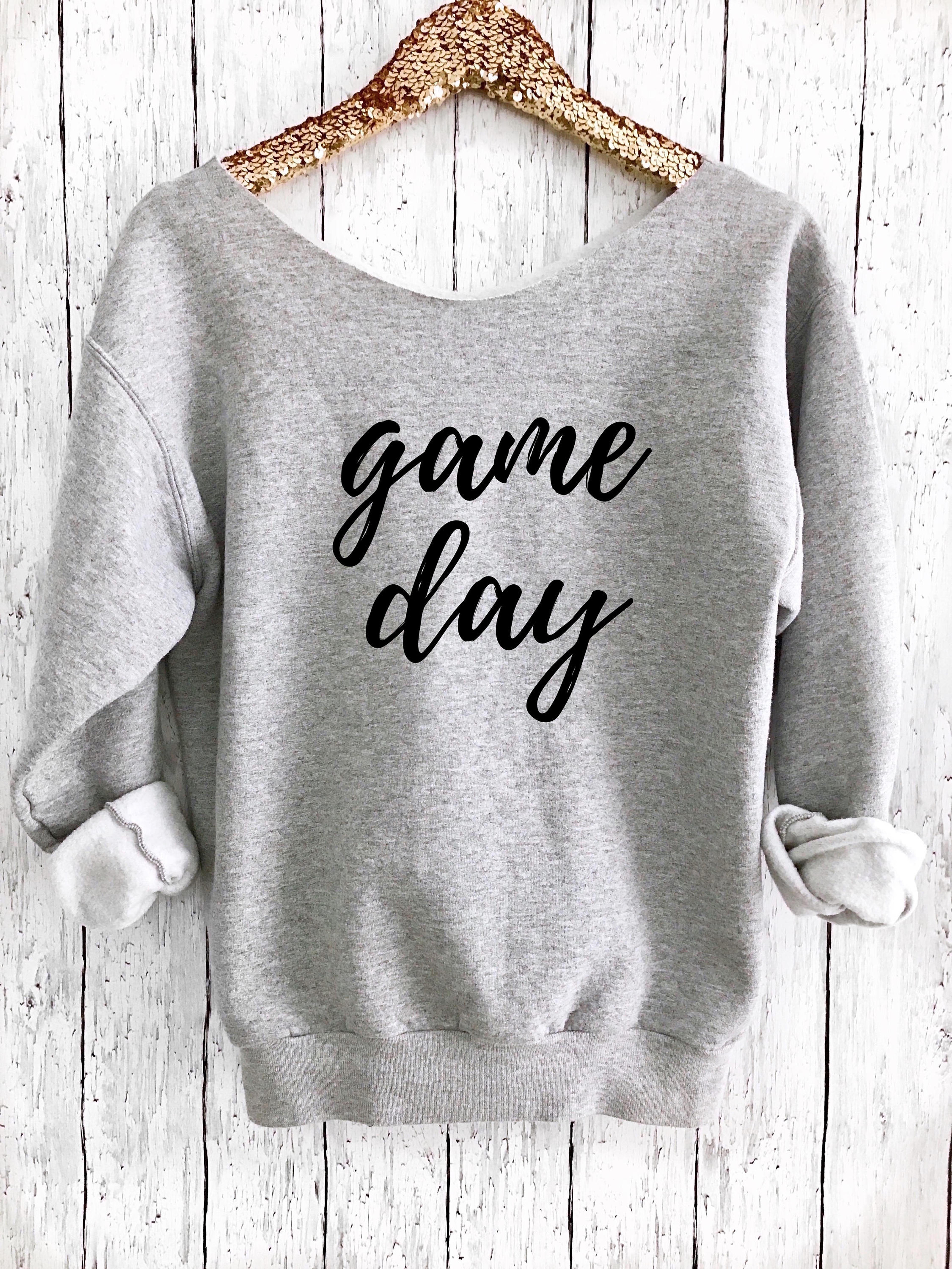 Game Day off Shoulder Sweater Funny Shirt off Shoulder - Etsy