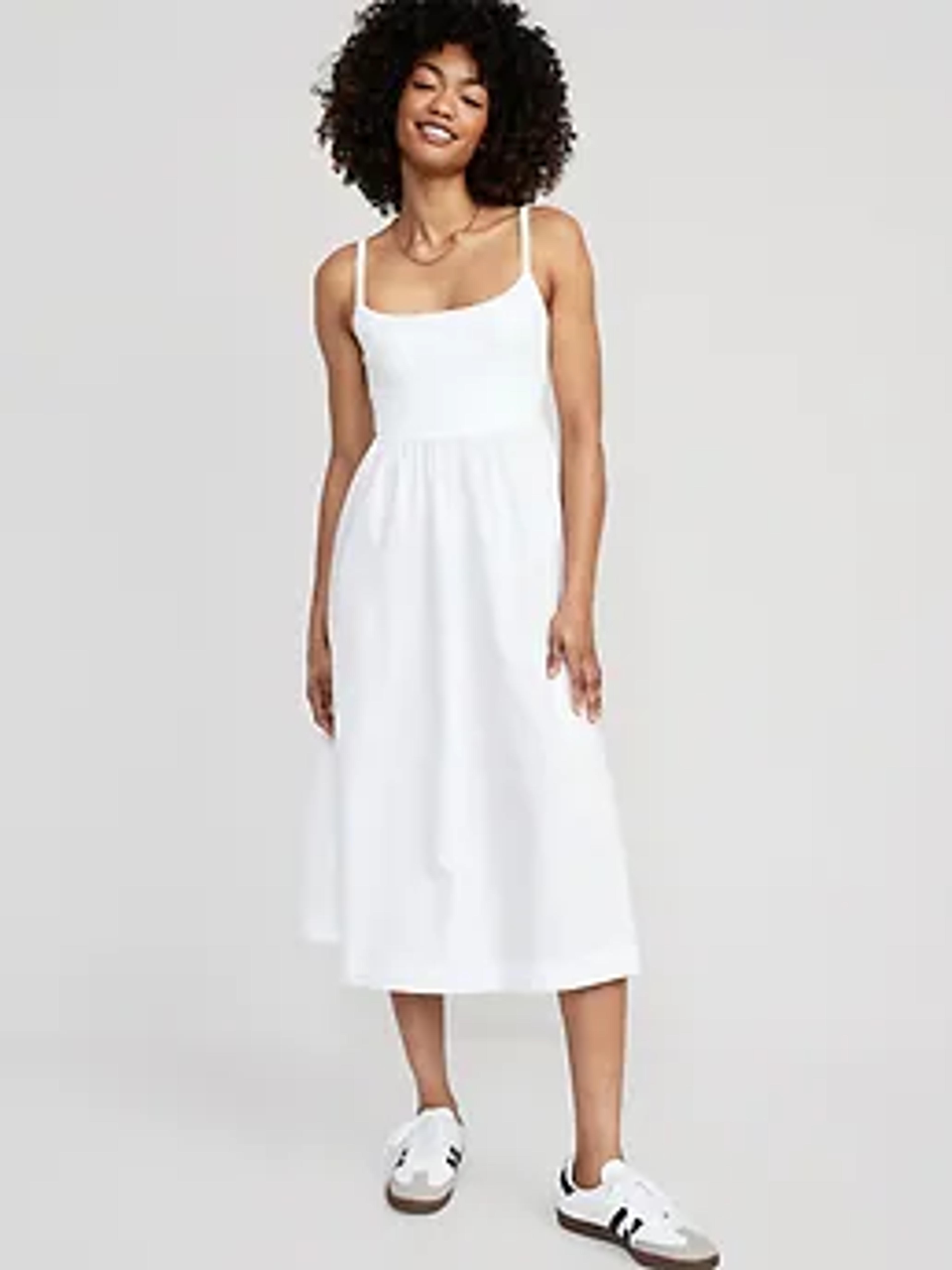 Fit & Flare Combination Midi Cami Dress for Women