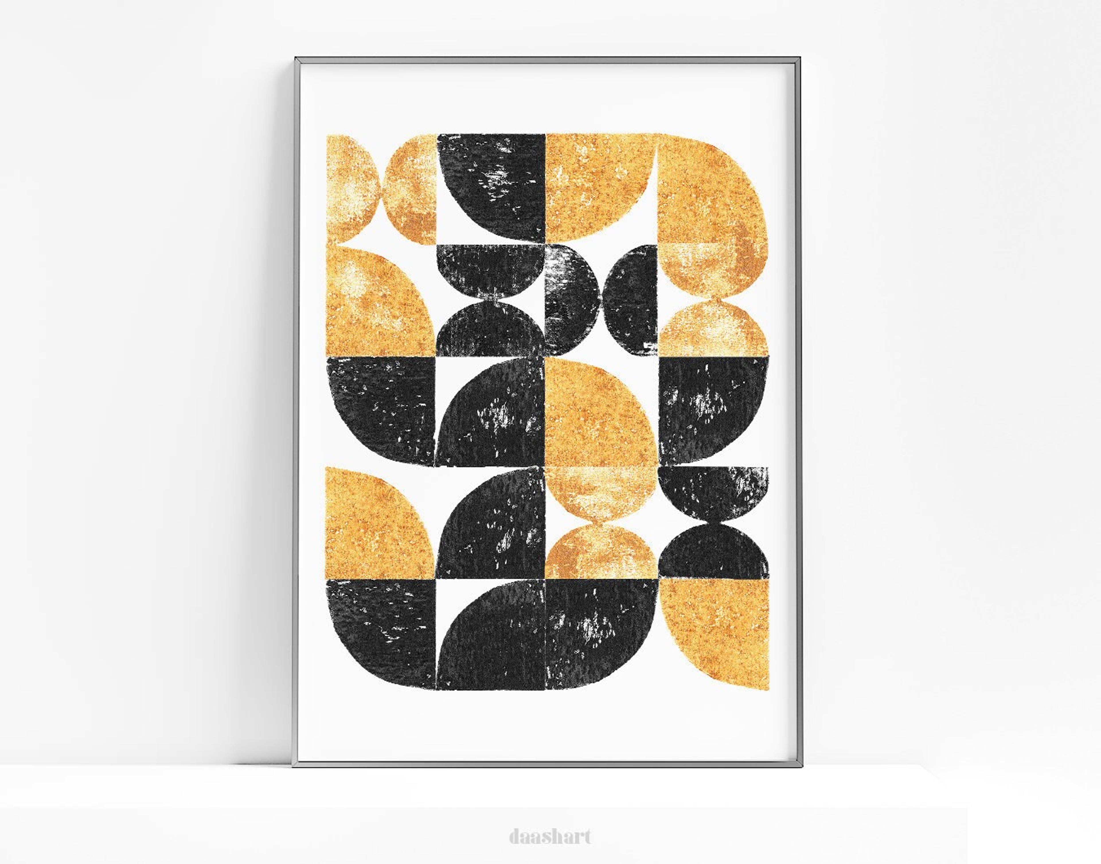 Gold and black Handmade forms Bauhaus poster vintage INSTANT DOWNLOAD