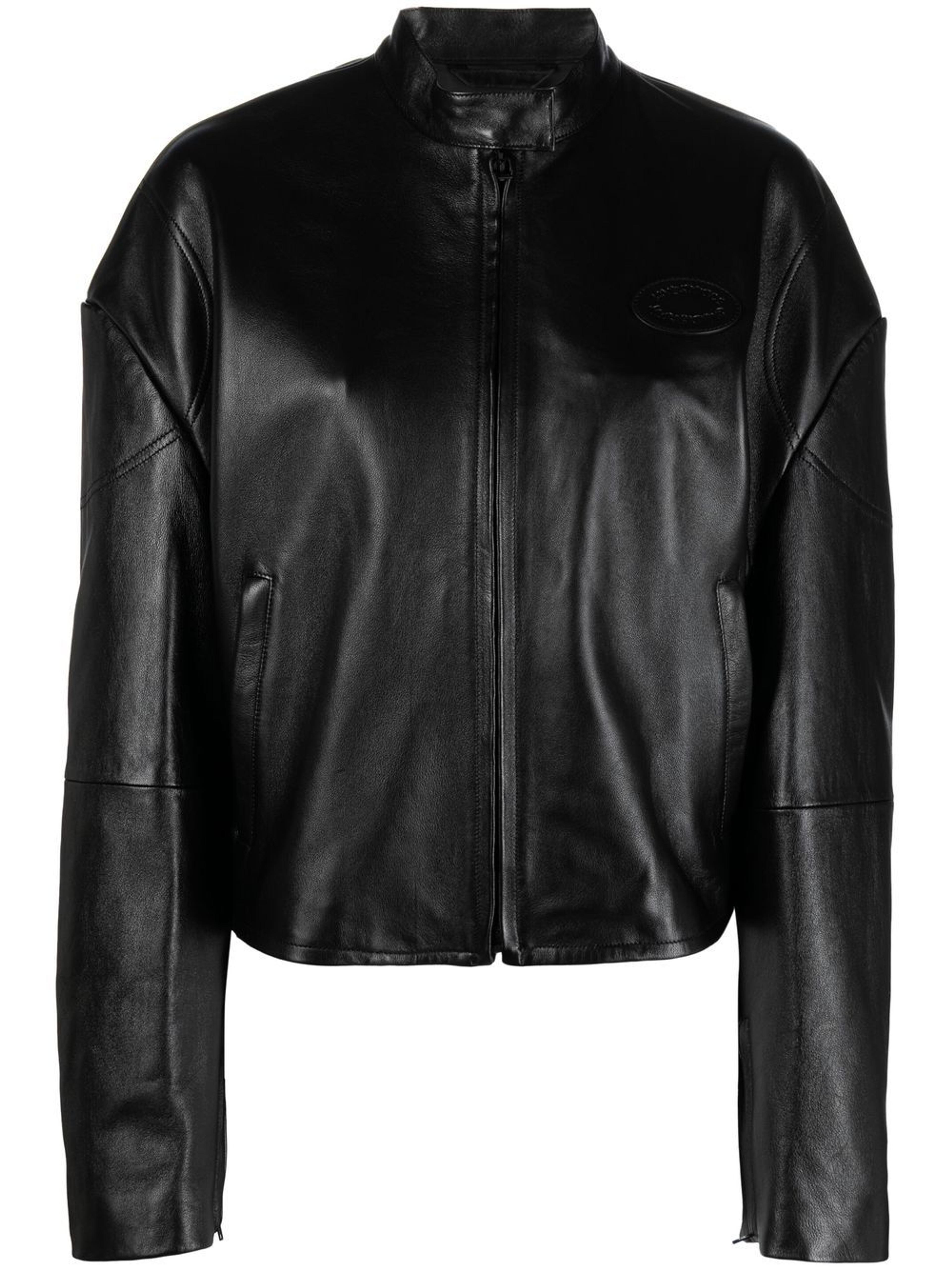 Acne Studios logo-patch Biker Jacket - Farfetch