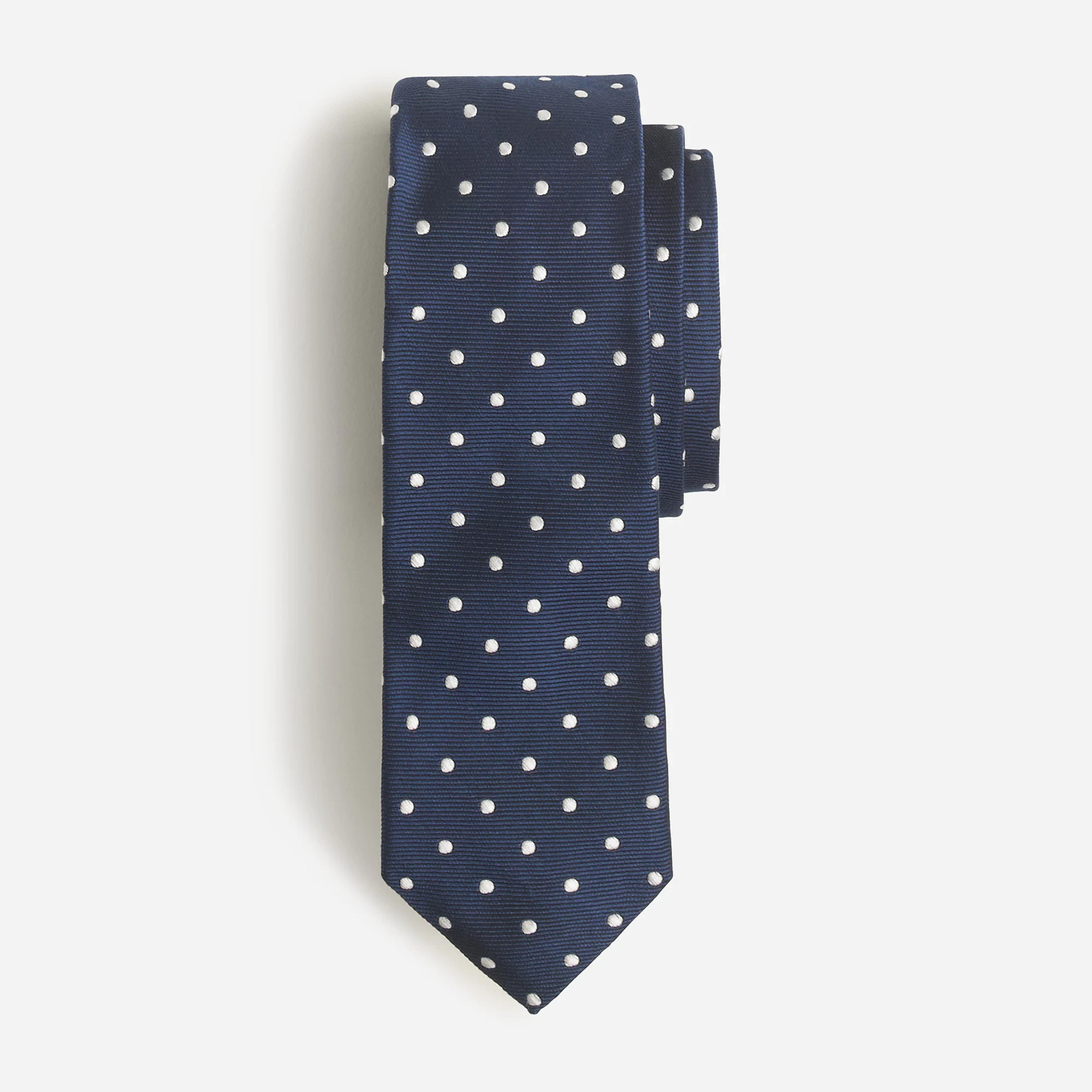 Italian silk repp tie in dot