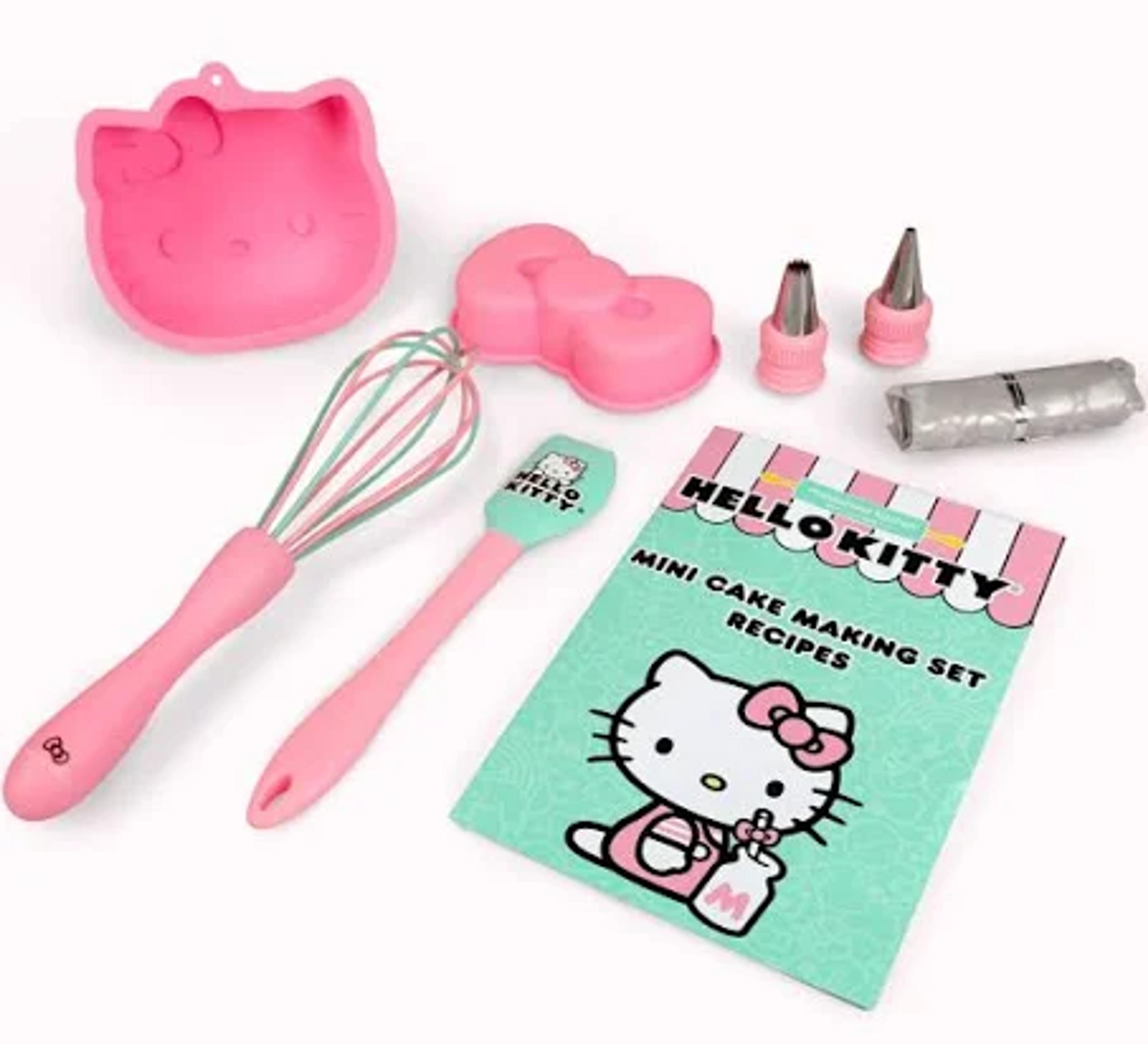 Handstand Kitchen Hello Kitty Cake Baking Set with Kitty Face and Bow Mini Cake Molds