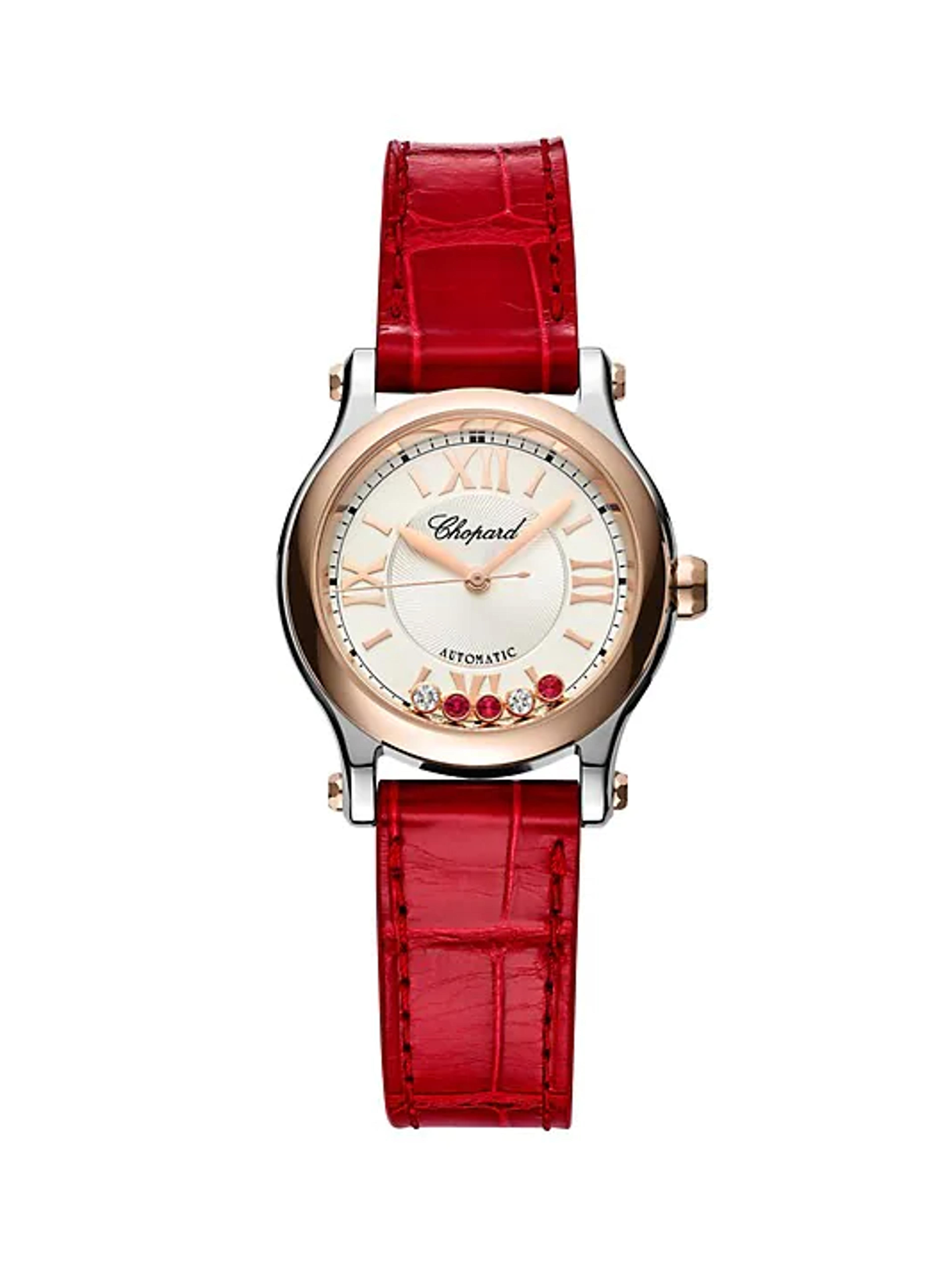 Shop Chopard Happy Sport Alligator Strap Watch | Saks Fifth Avenue