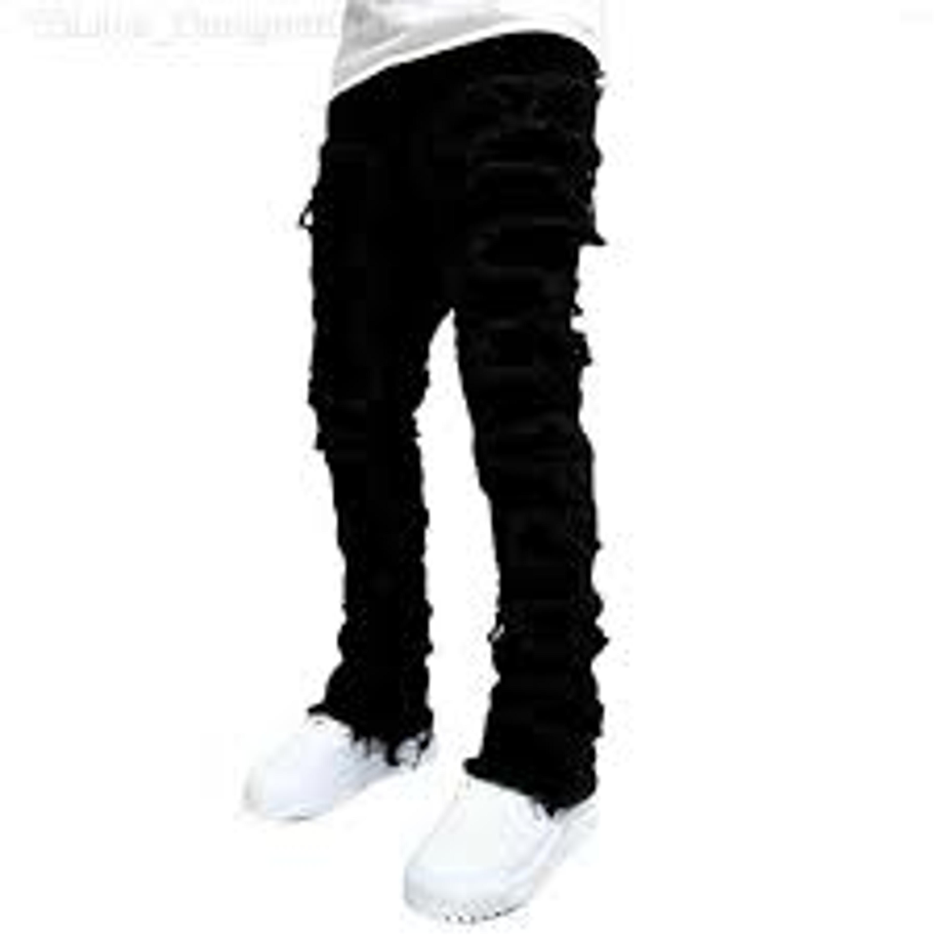 Men's Regular Fit Stacked Patch Distressed Denim jeans pants for men - Streetwear & Casual Wear (L230911)