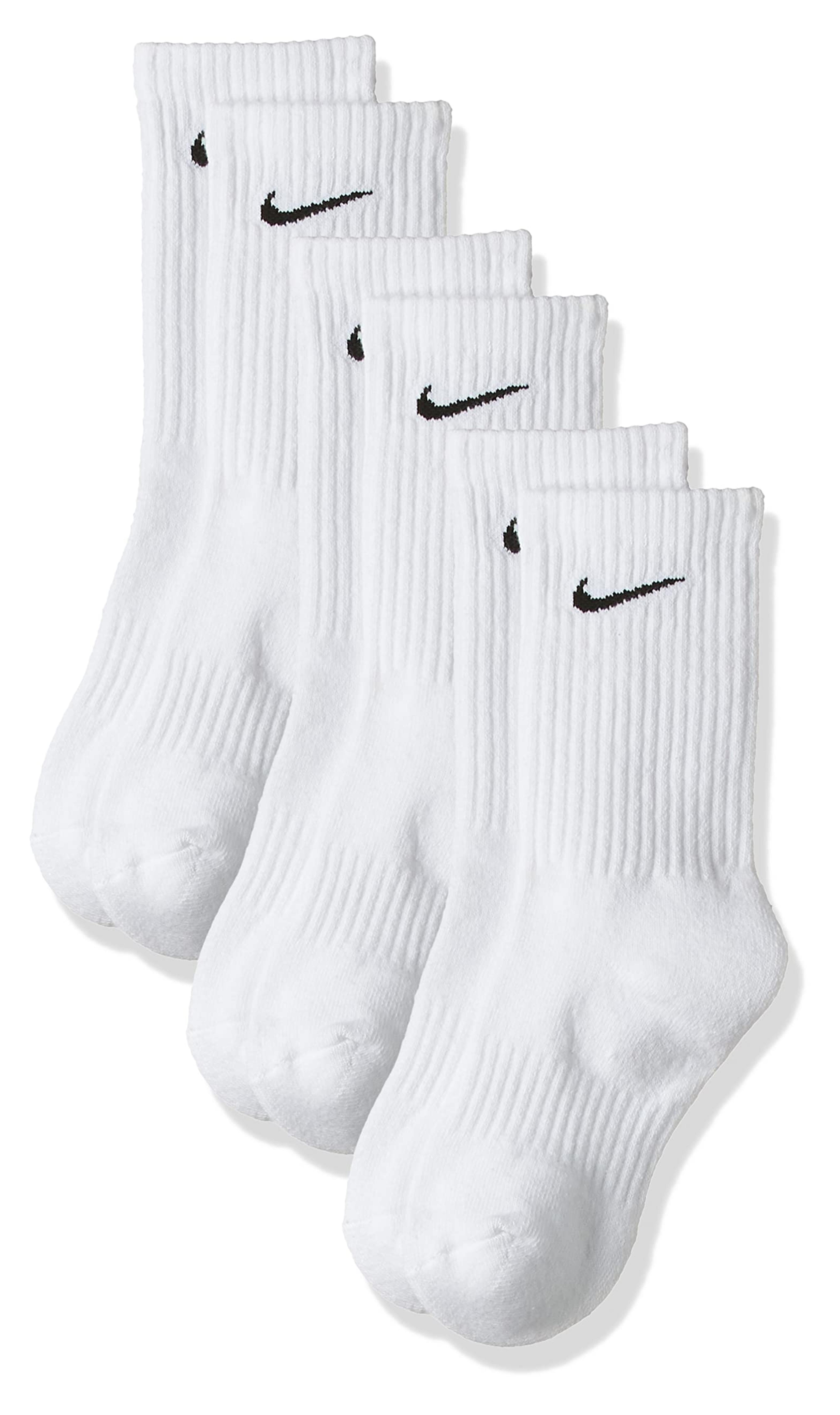 Nike Unisex Everyday Cushion Crew 3 Pair White/Black Medium