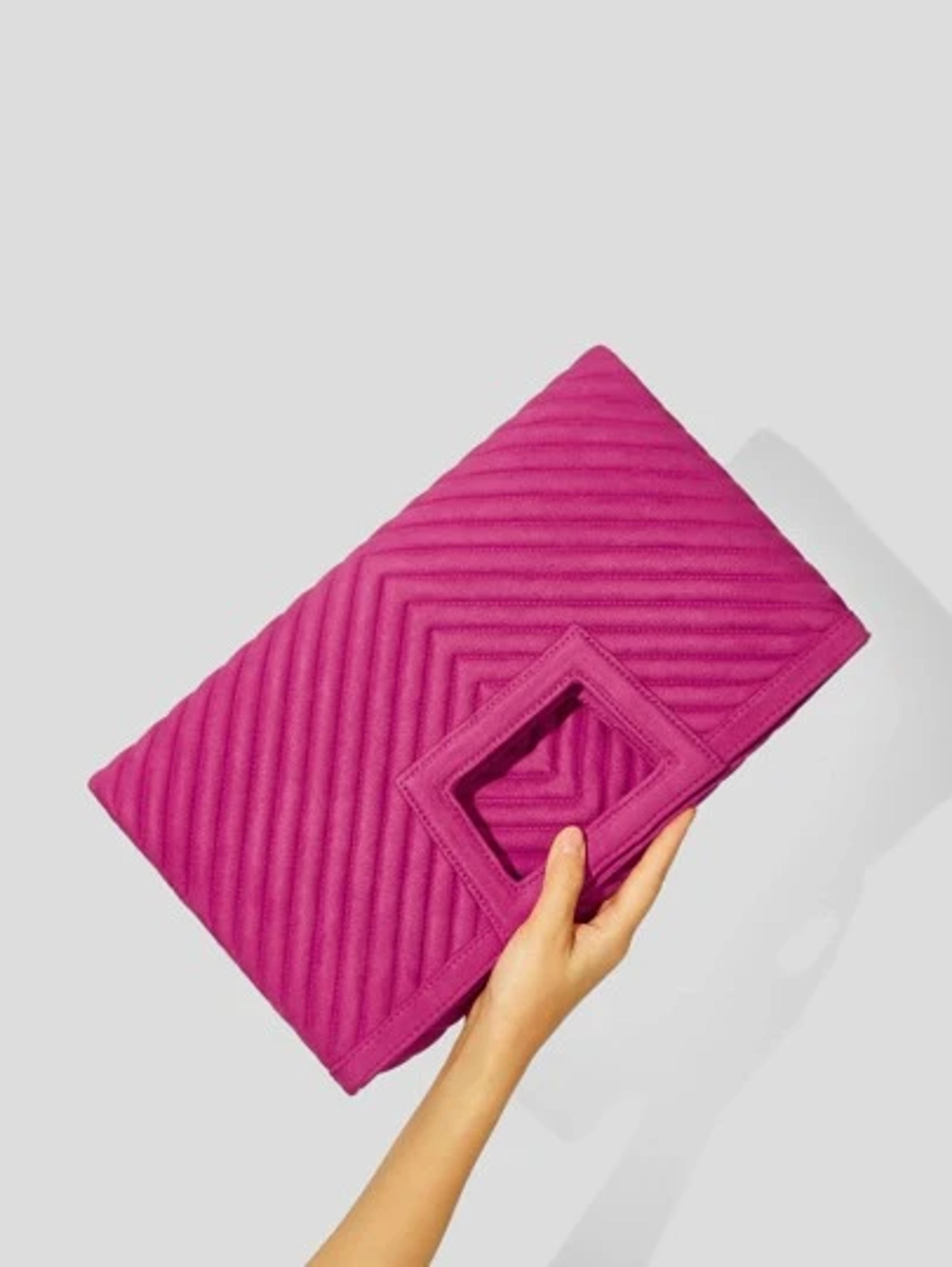 Neon-pink Chevron Quilted Square Bag | SHEIN USA