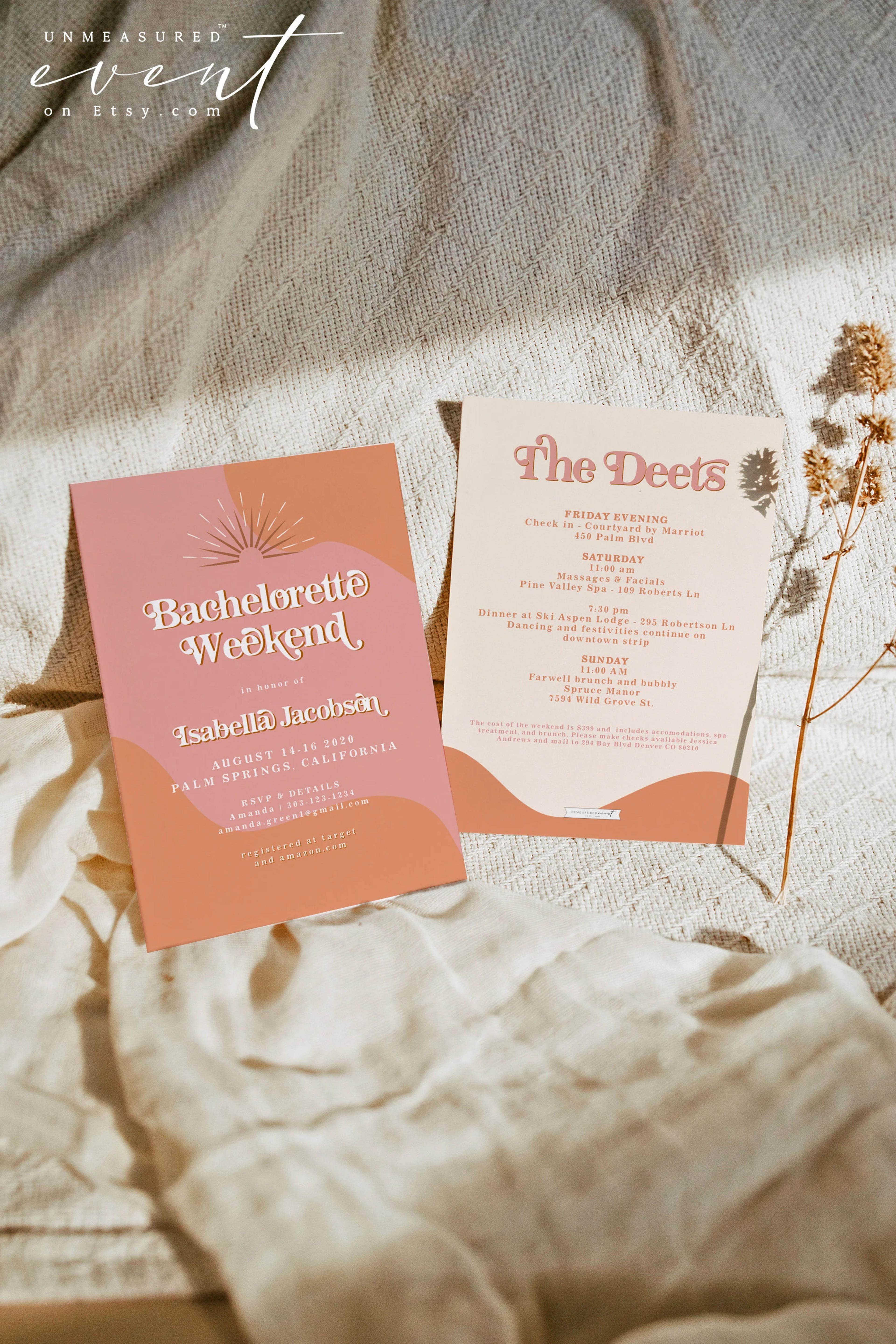 TRIXIE Retro Bachelorette Invitation Template 70's - Etsy