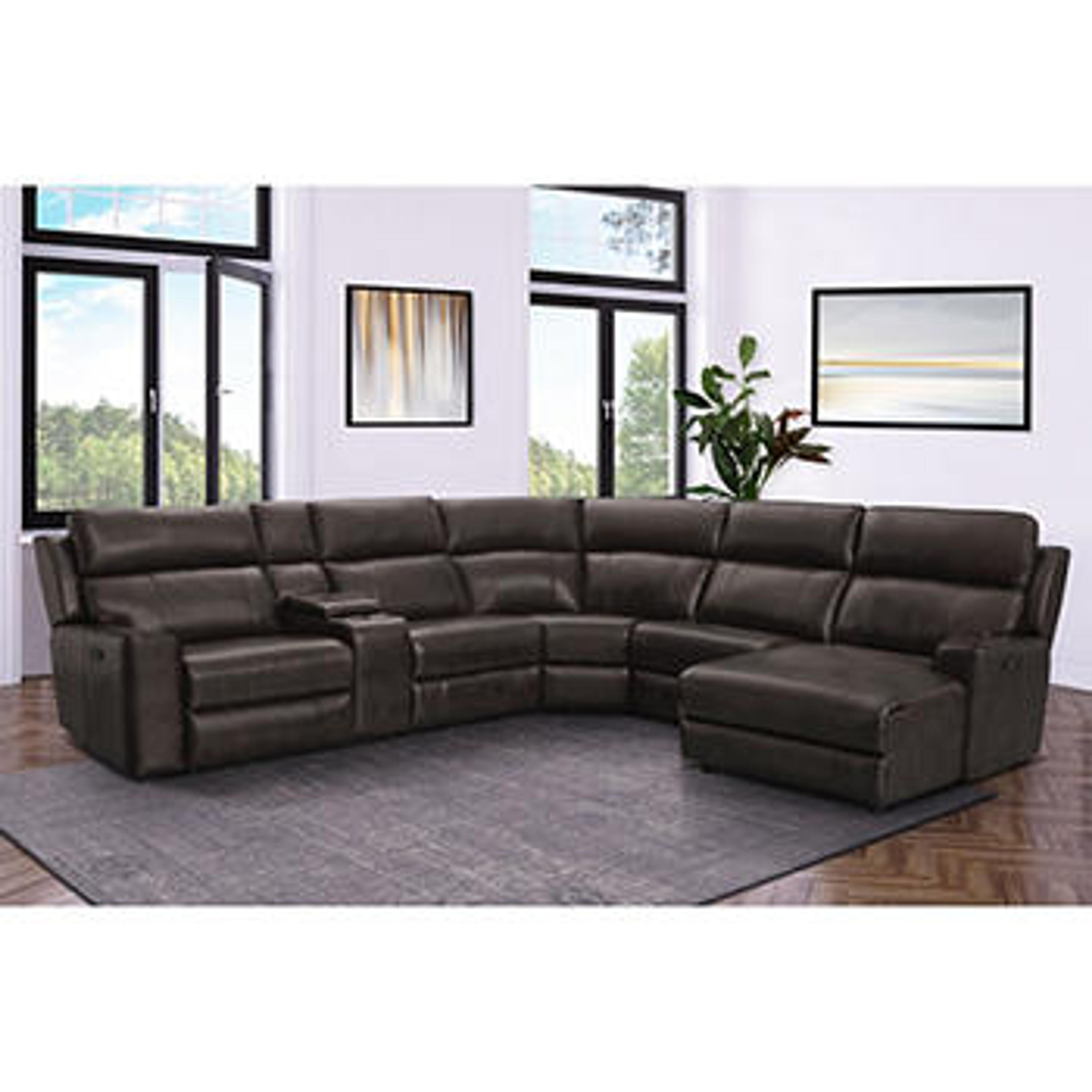 Abbyson Living Brockton Top Grain Leather Reclining Sectional with White Glove Delivery - Brown - BJs WholeSale Club