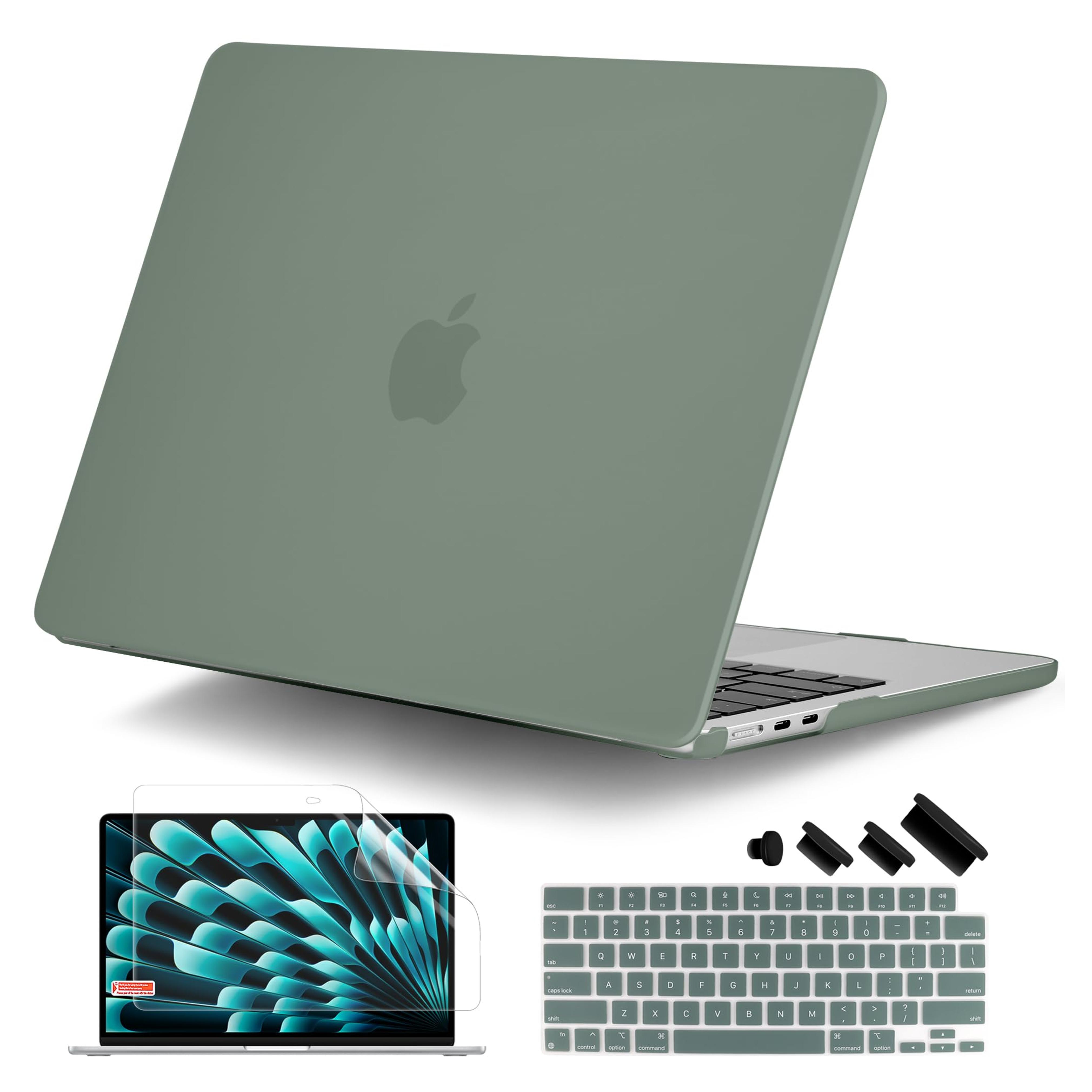 Limited-time deal: DONGKE Compatible with M2 MacBook Air 15 Inch Case 2023 A2941, Plastic Hard Shell with Keyboard Cover for MacBook Air 15" with M2 Chip & Liquid Retina Display Touch ID - Matte Midnight Green