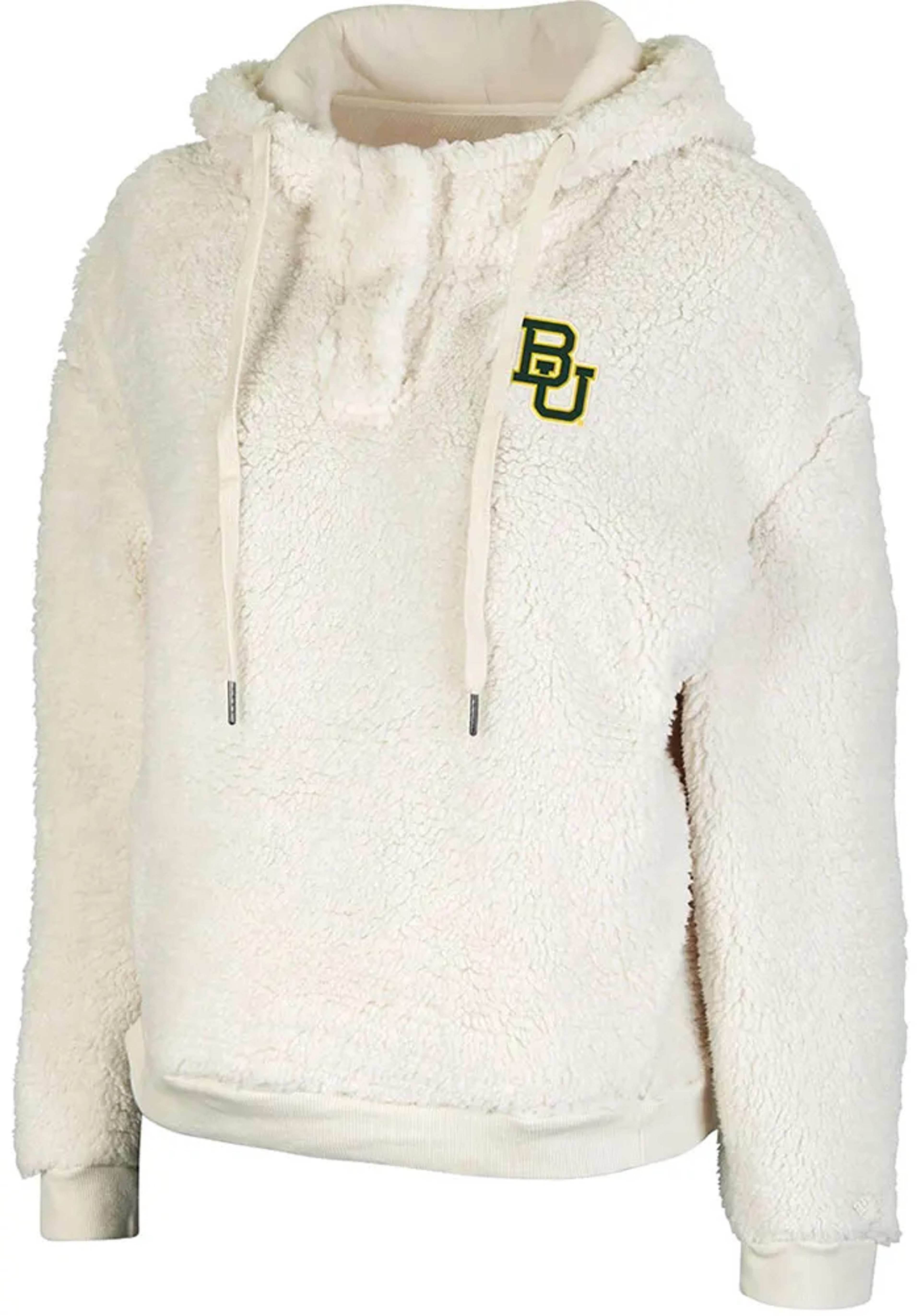 Colosseum Baylor Bears Womens Snap Sherpa Henley Hoodie -  Natural