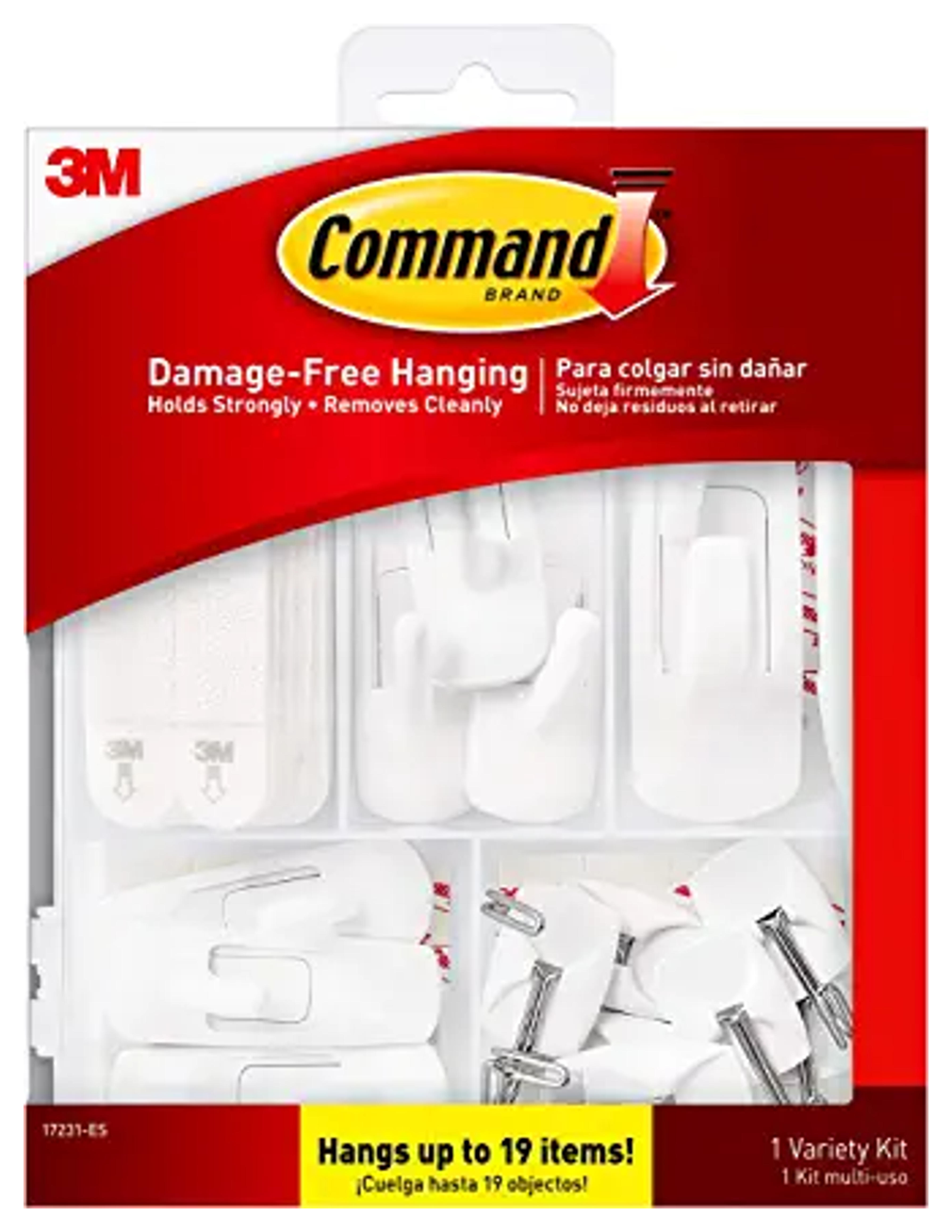 Amazon.com: Command General Purpose Variety Kit, Various Sized Hooks, Wire Hooks, and Picture Hanging Strips to Hang Up to 19 Items, Organize Damage-Free : Home & Kitchen