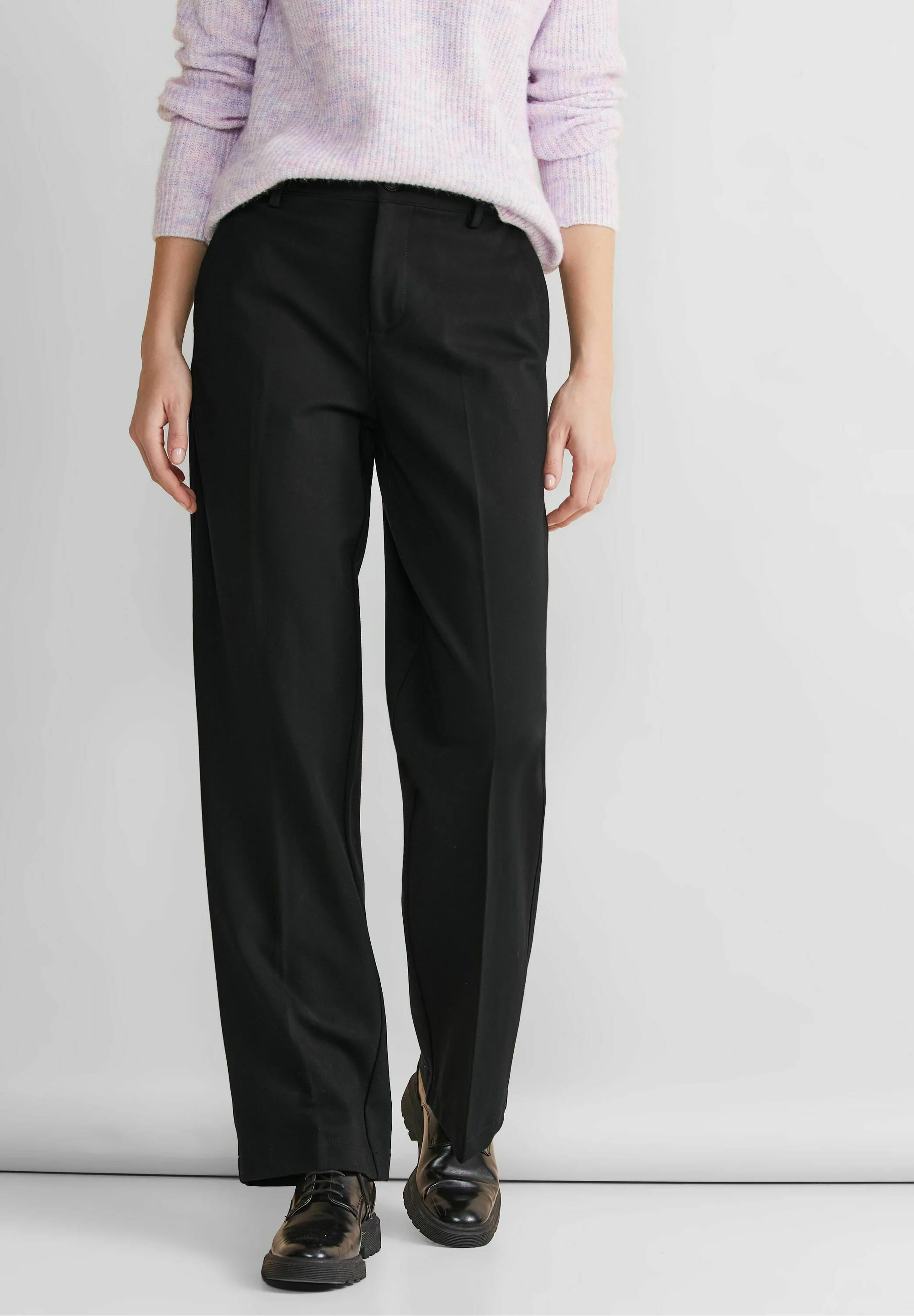 Street One CASUAL FIT - Pantalon classique - black/noir - ZALANDO.FR