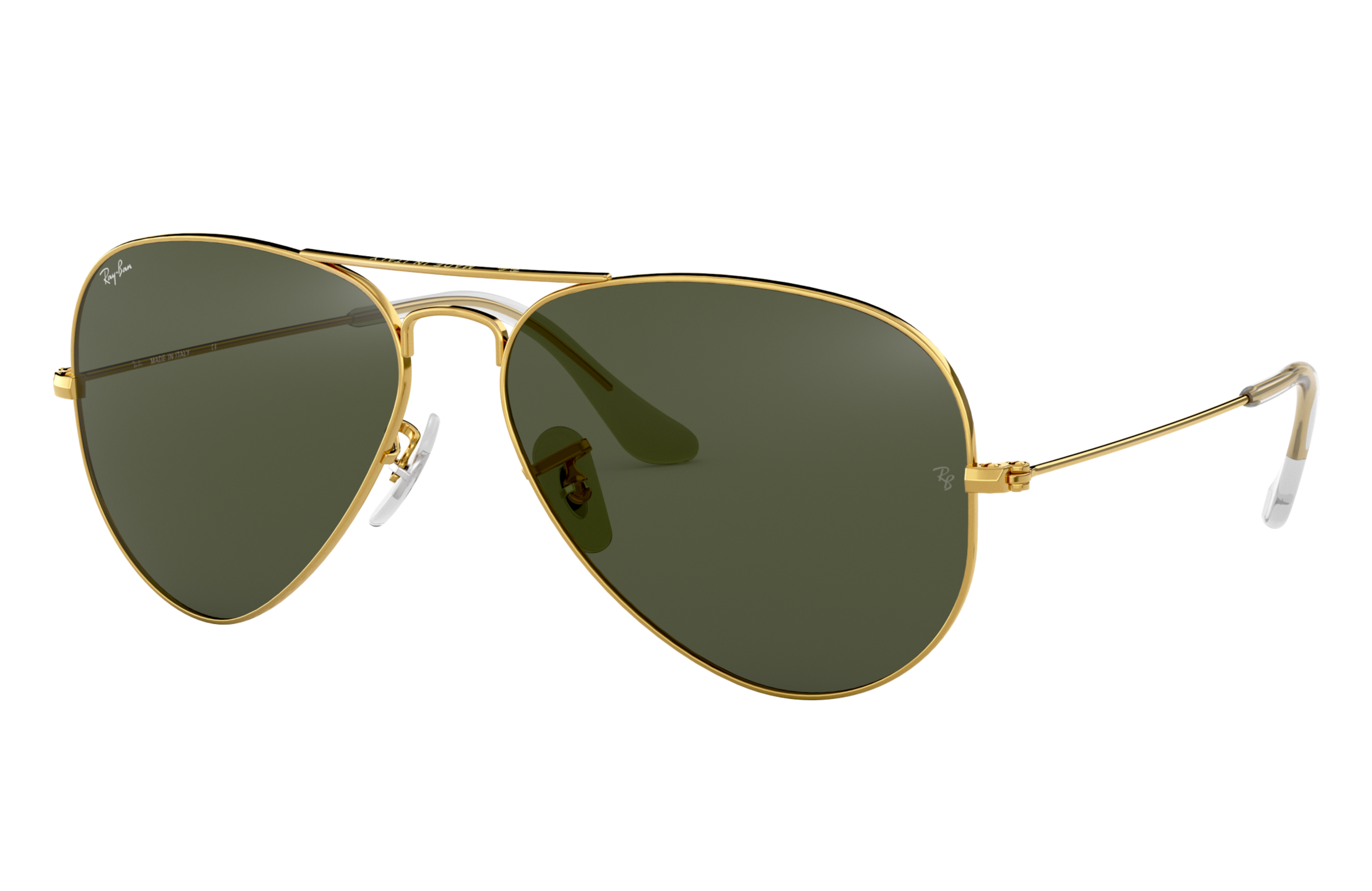 Aviator Classic Sunglasses in Gold and Green | Ray-Ban®