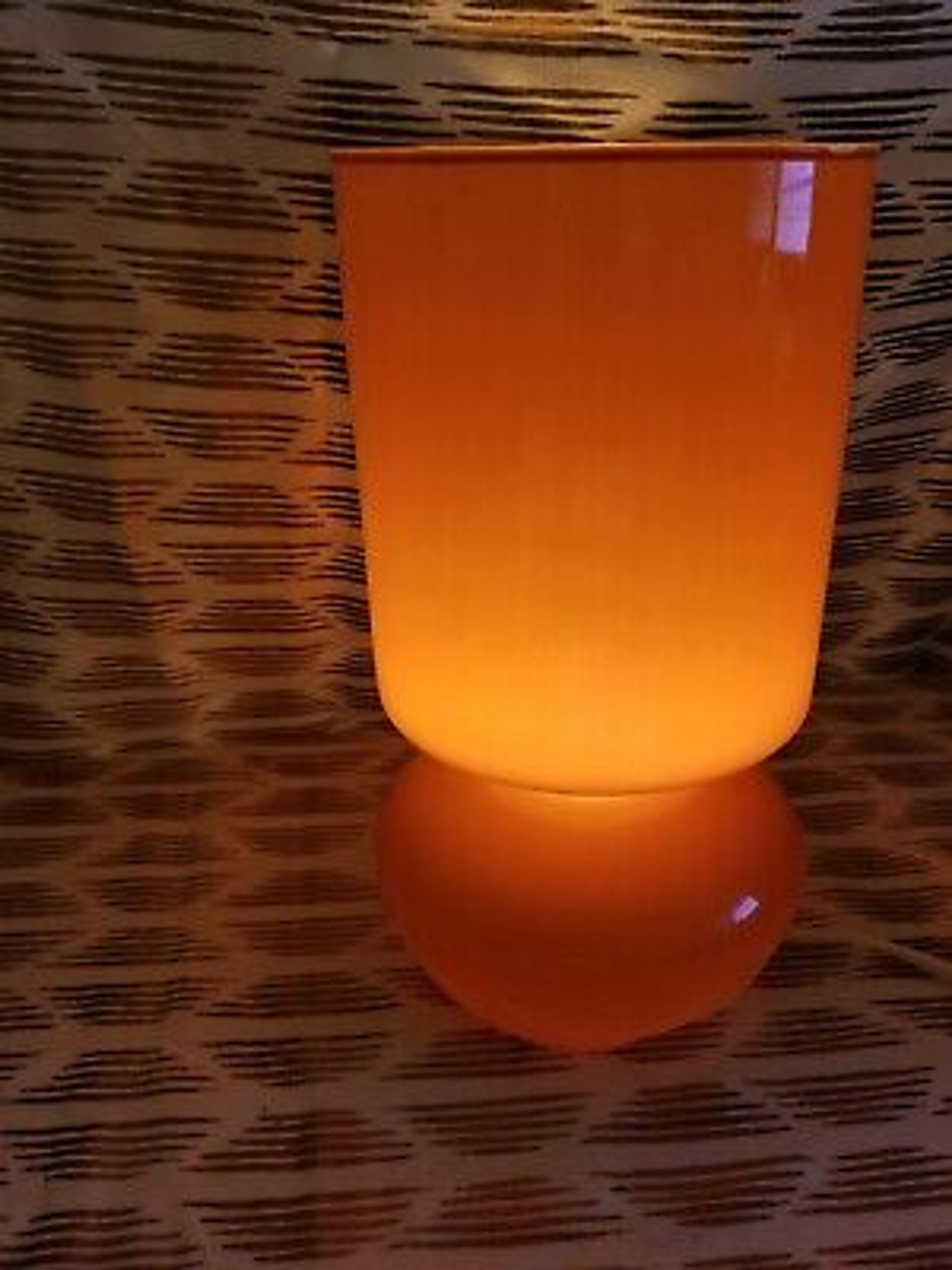 IKEA LYKTA Table Lamp Lime Bright Orange Handblown Glass Vintage Retro | eBay