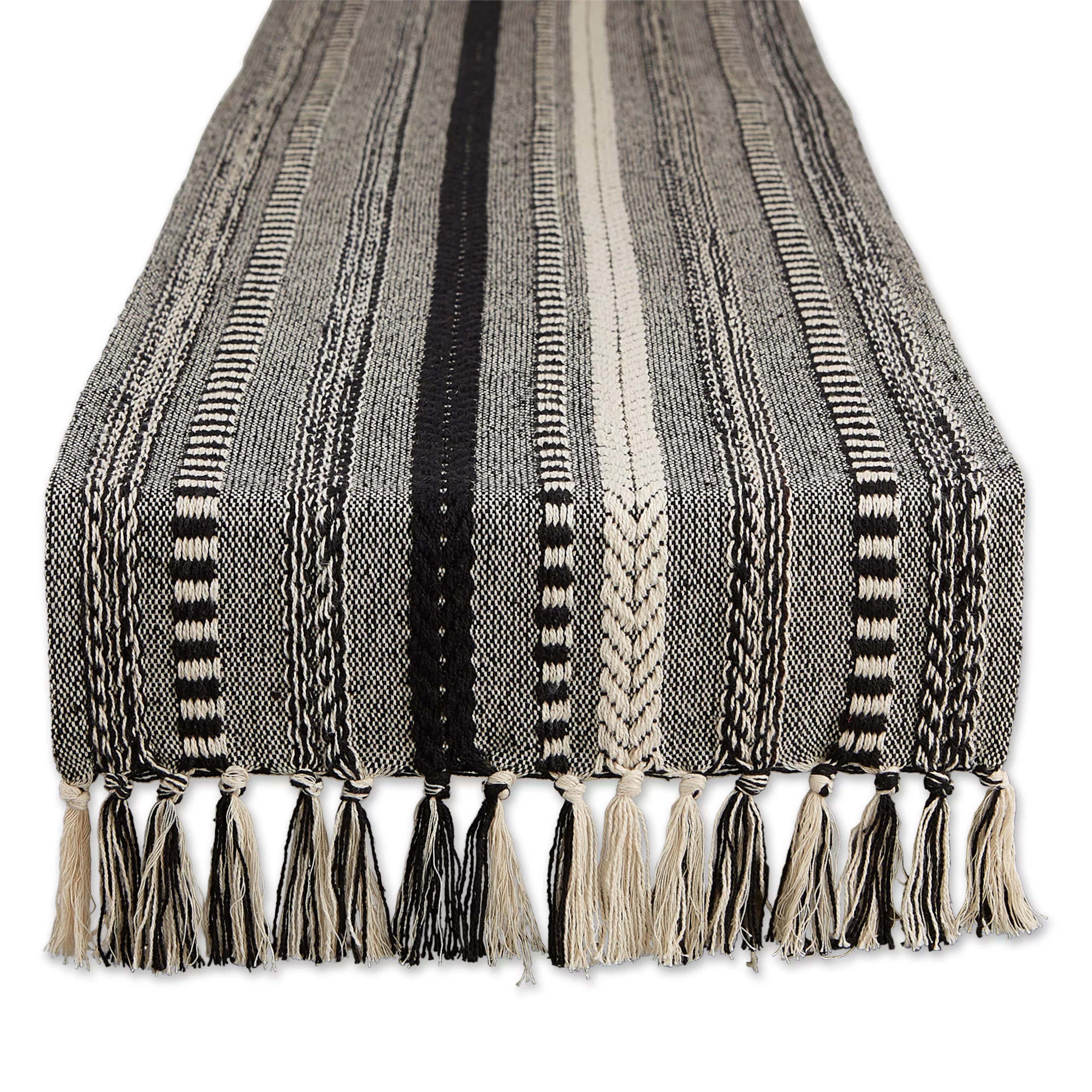 DII Black Braided Stripe Table Runner - Walmart.com