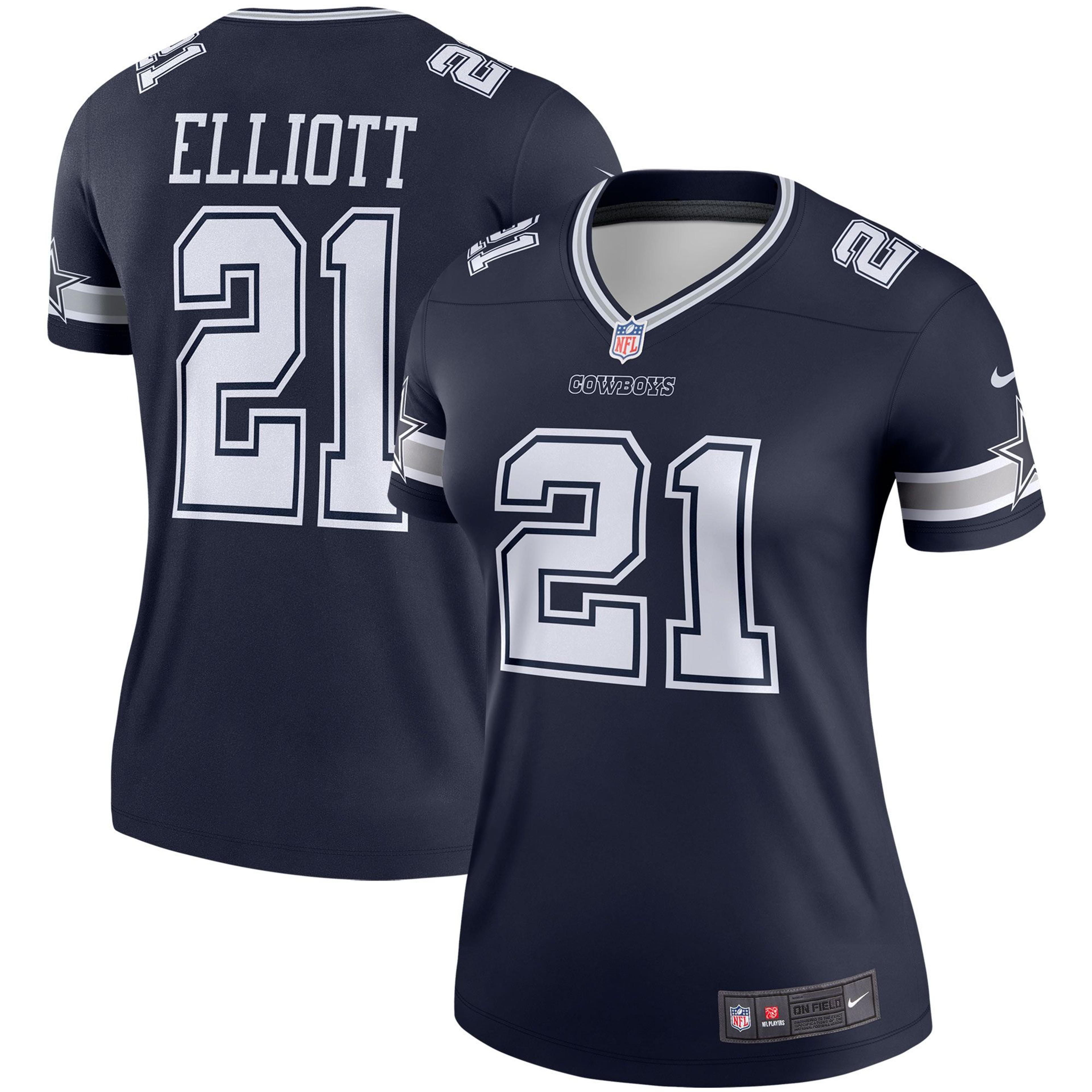 Women's Nike Ezekiel Elliott Navy Dallas Cowboys Legend Player Jersey