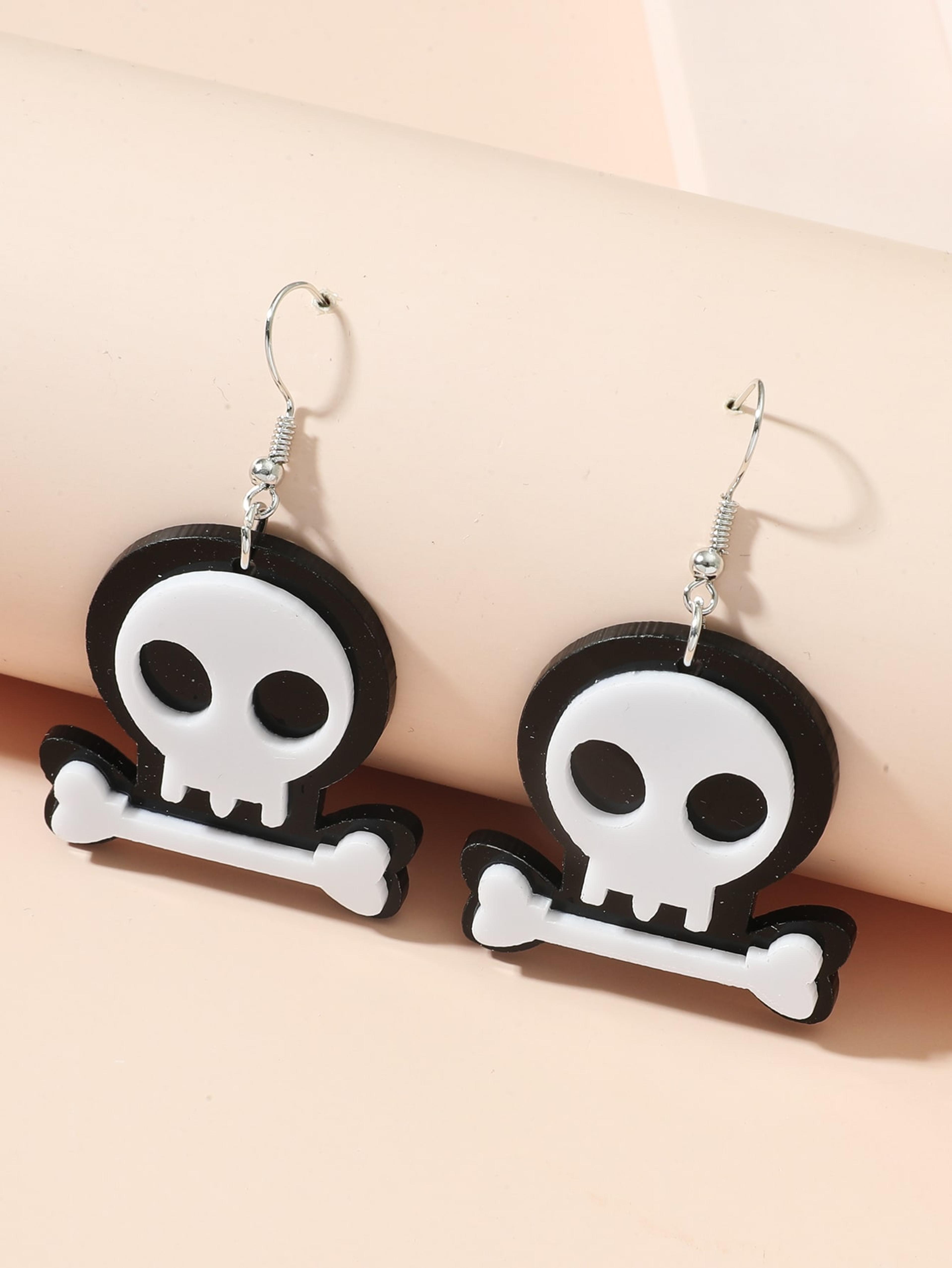 Halloween Skull Drop Earrings