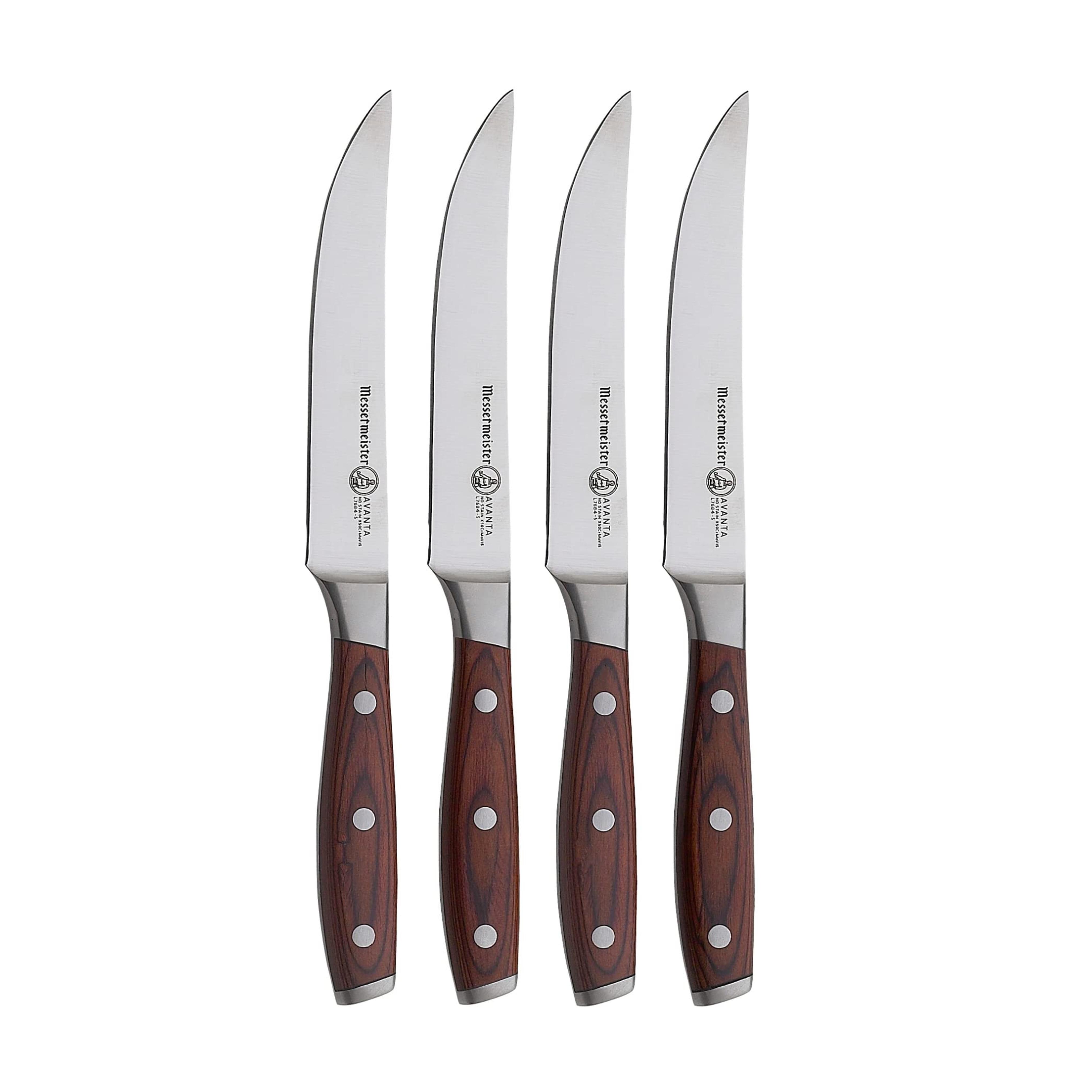 Messermeister Avanta 4-Piece Fine Edge Steak Knife Set, Pakkawood Handle