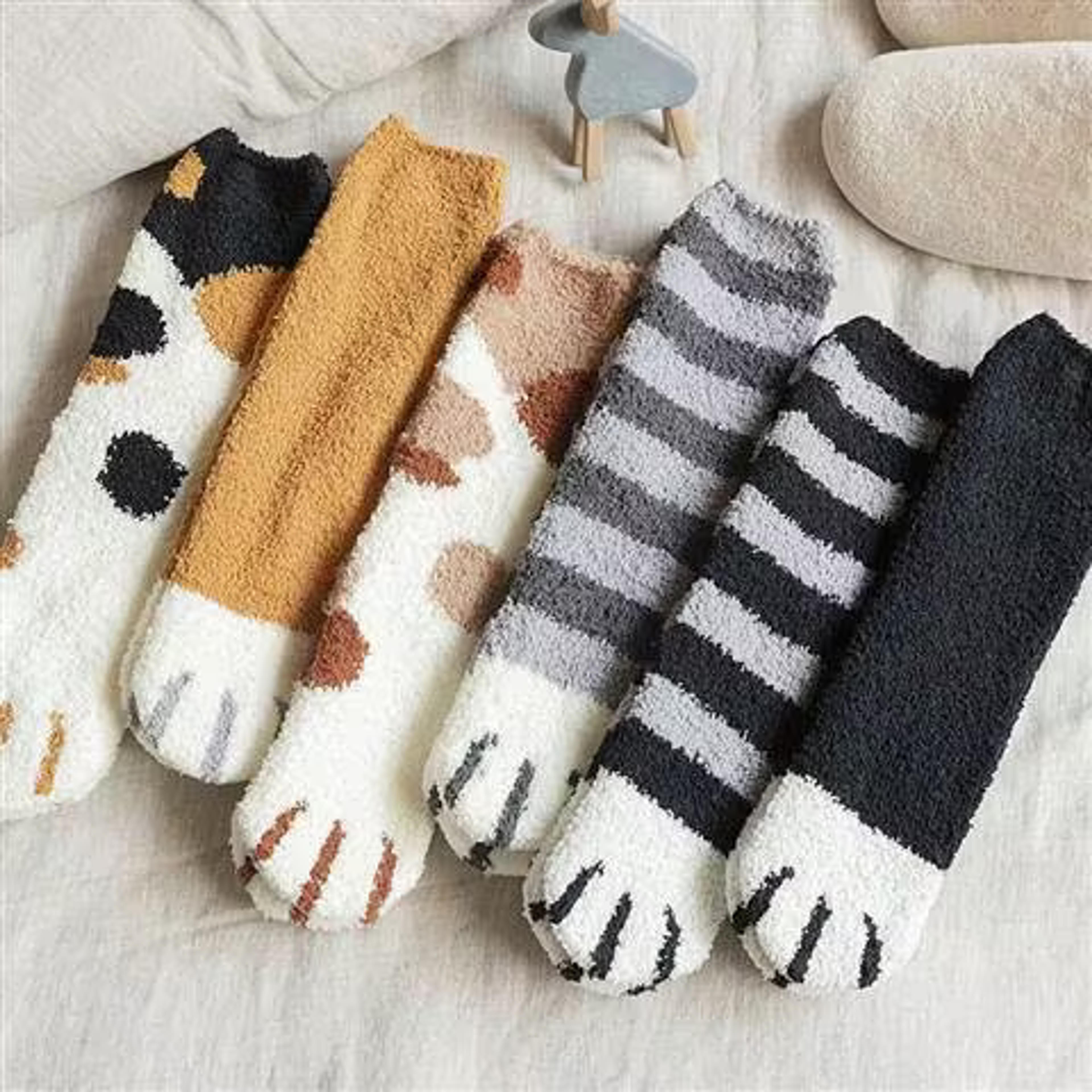 Winter Cat Socks  Warm Fleece Cats Cat Lovers  Kittens