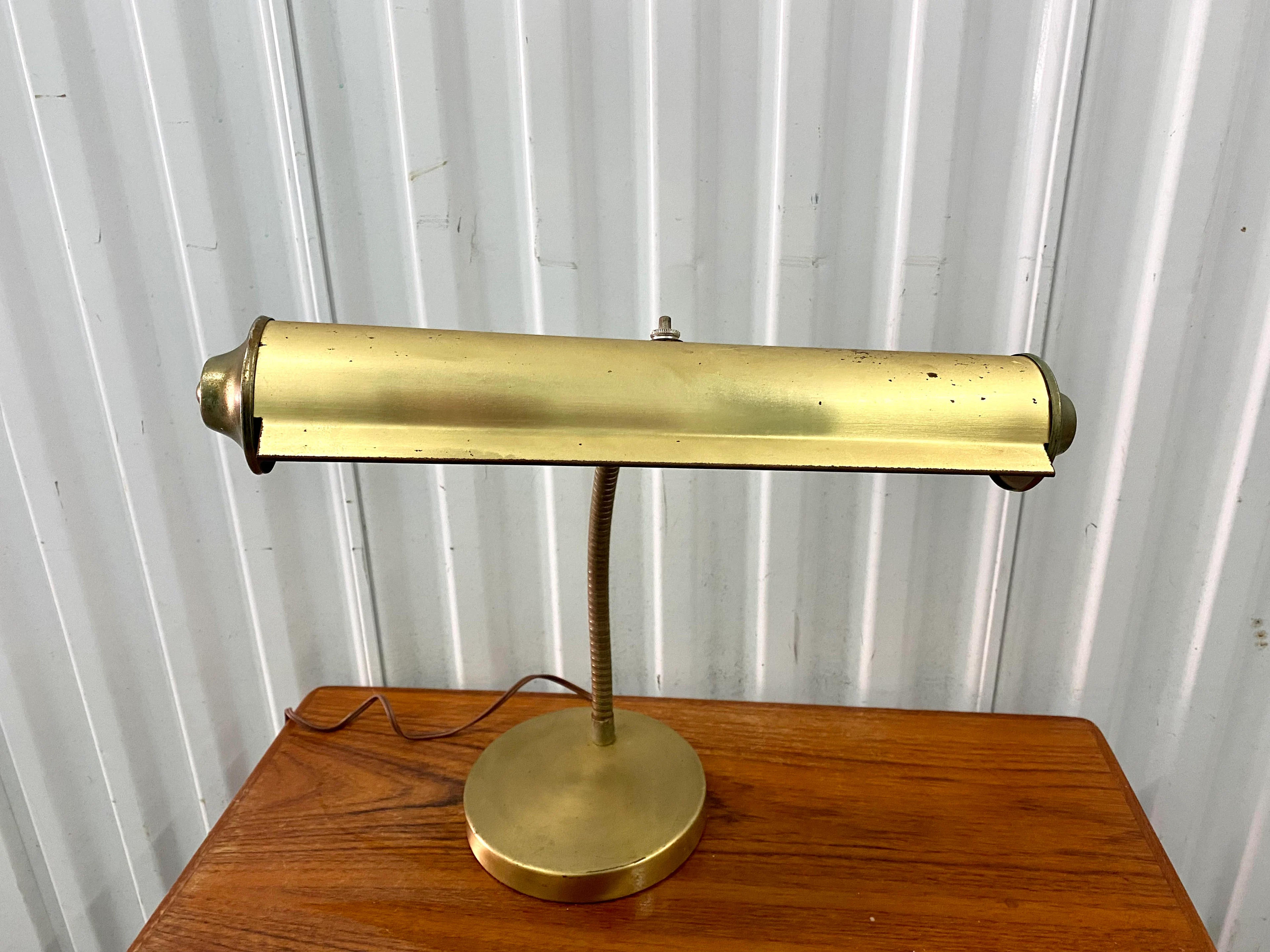 Vintage Mid Century Gooseneck Brass Desk/bankers Lamp - Etsy