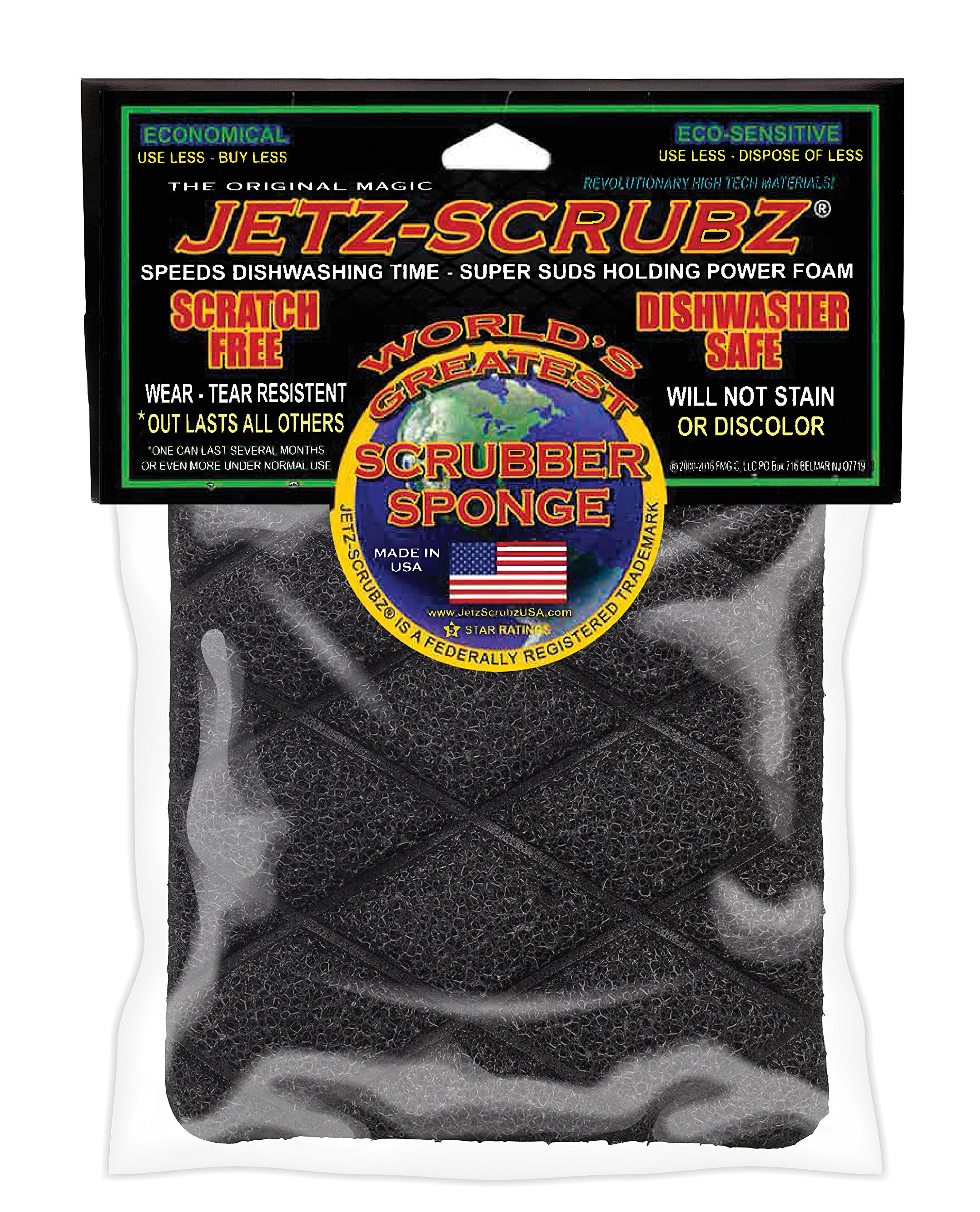 The Original Magic Jetz Scrubz Scrubber Sponge Rectangle