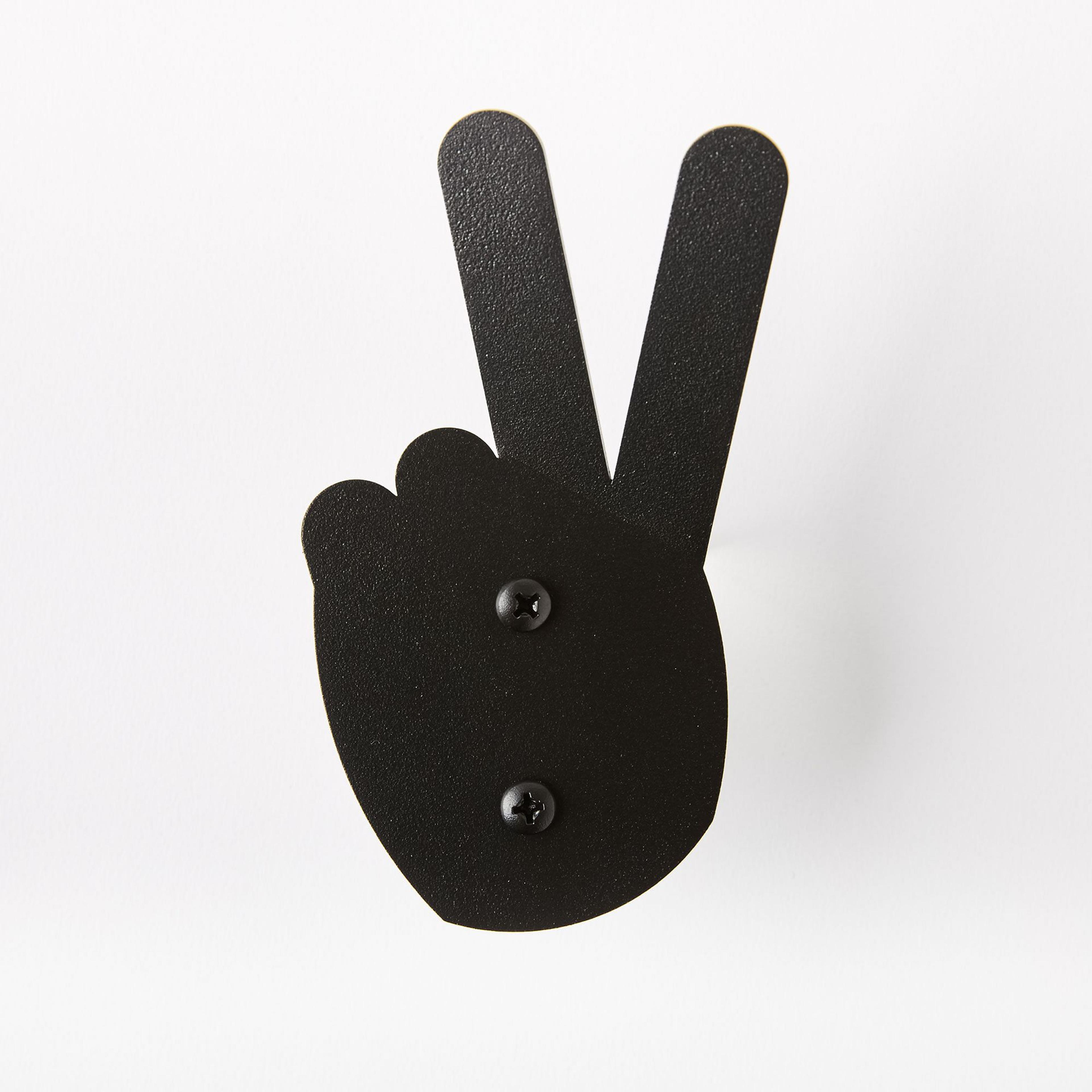 Amigo Modern Bent Metal Hook - Peace Sign | West Elm