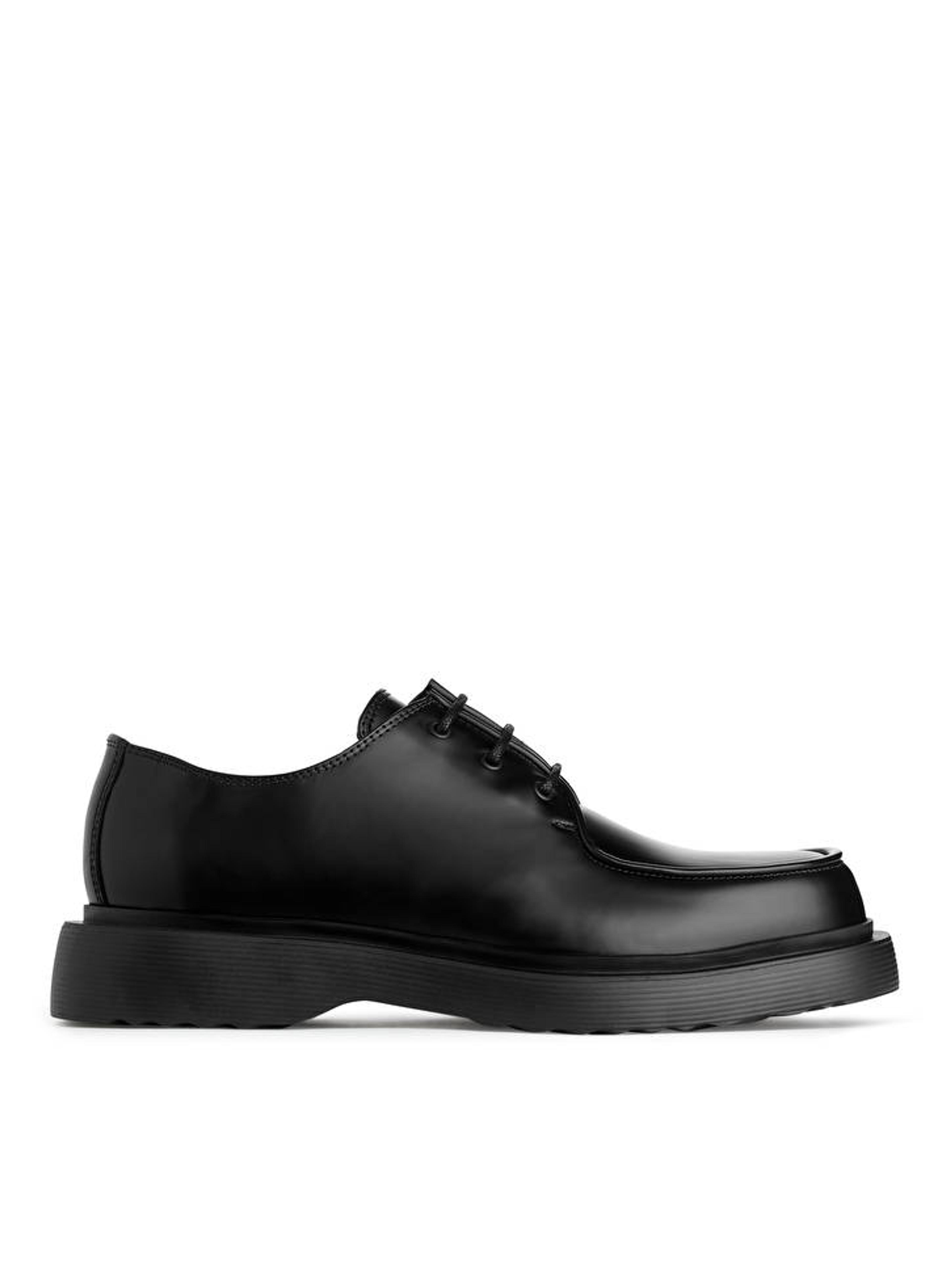 Leather Derby Shoes - Black - ARKET PT