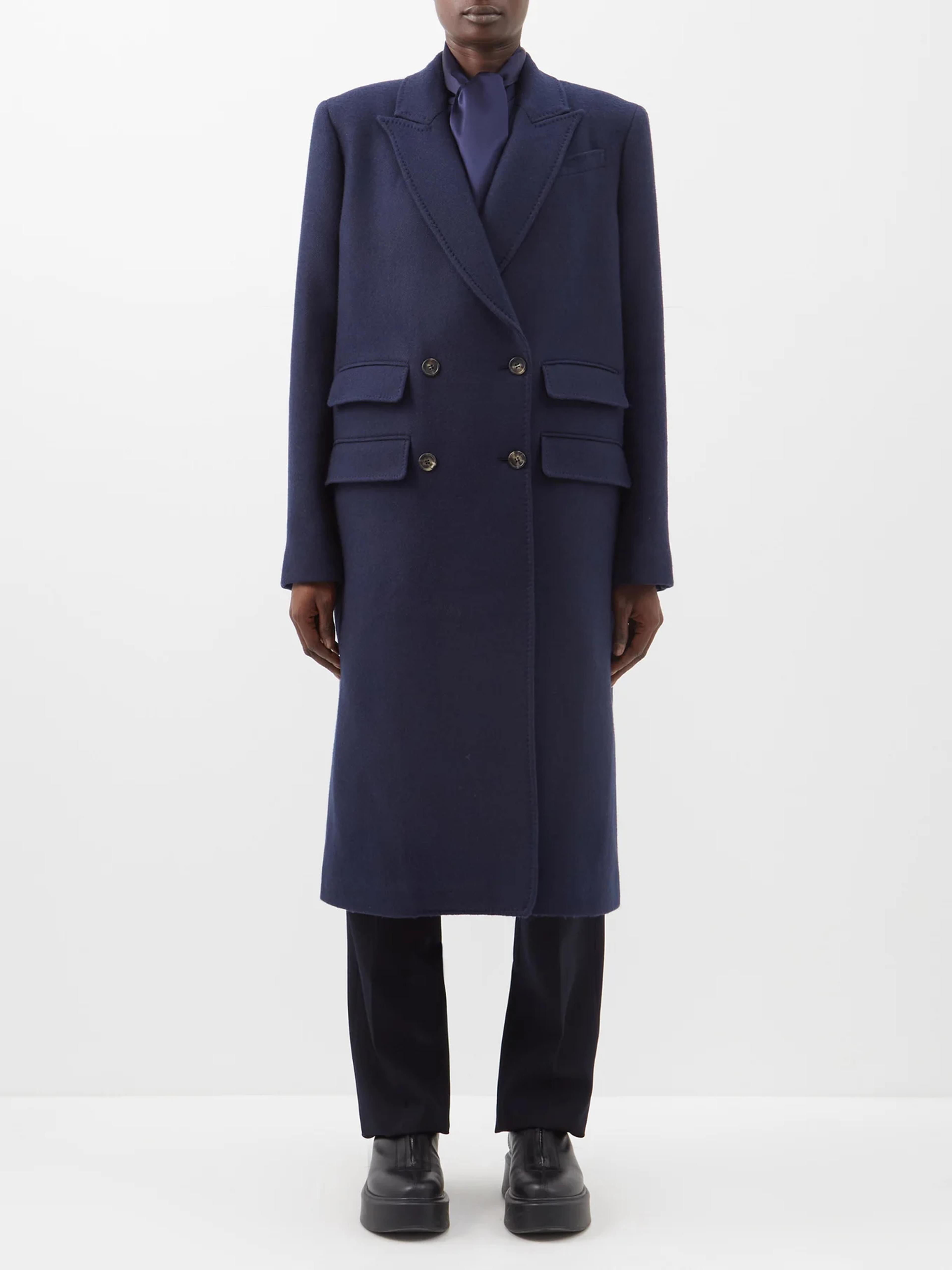 Navy Reed double-breasted virgin wool coat | Gabriela Hearst | MATCHESFASHION US