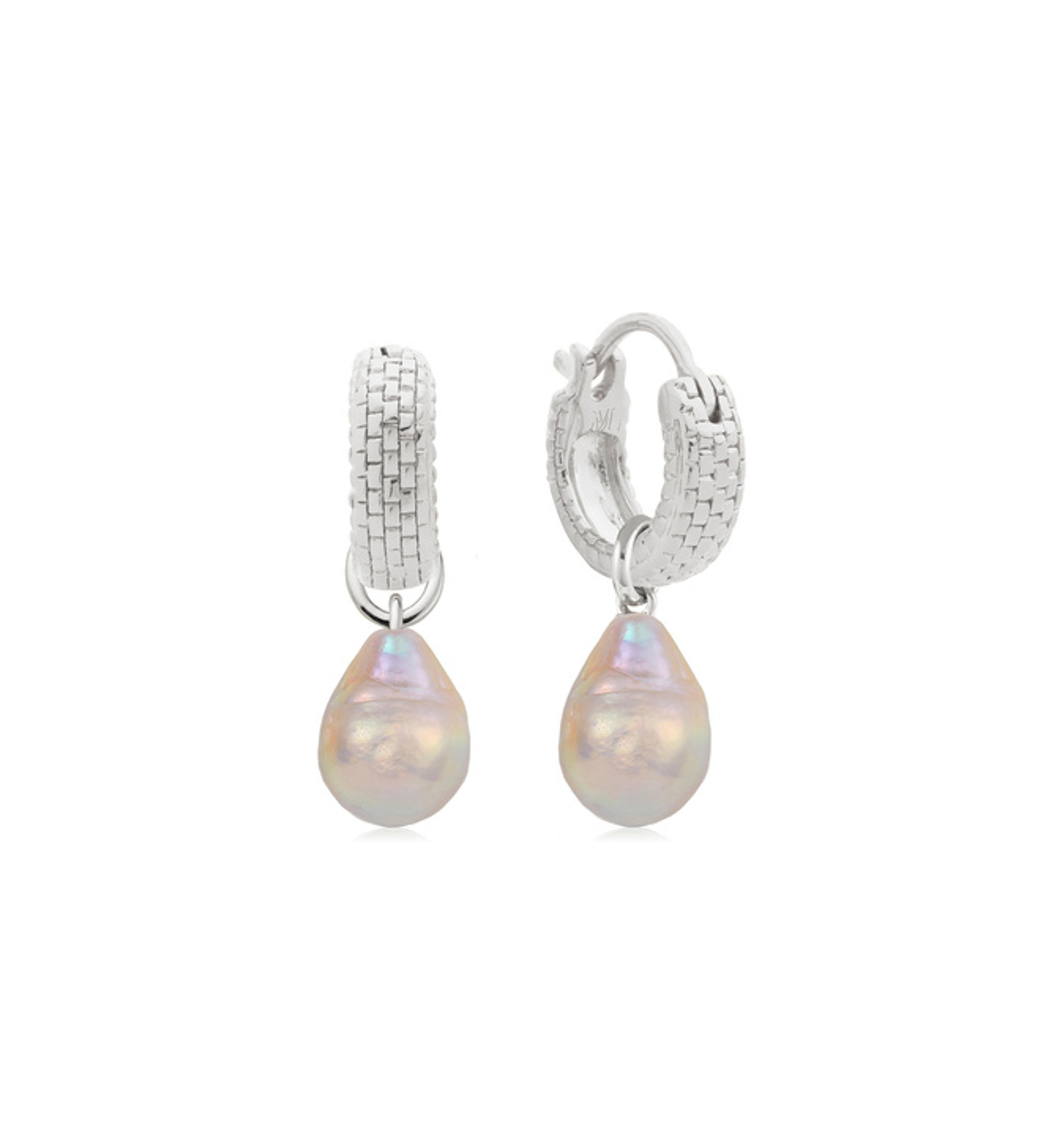 Doina Pearl Huggie Earrings | Jewellery Sets | Monica Vinader