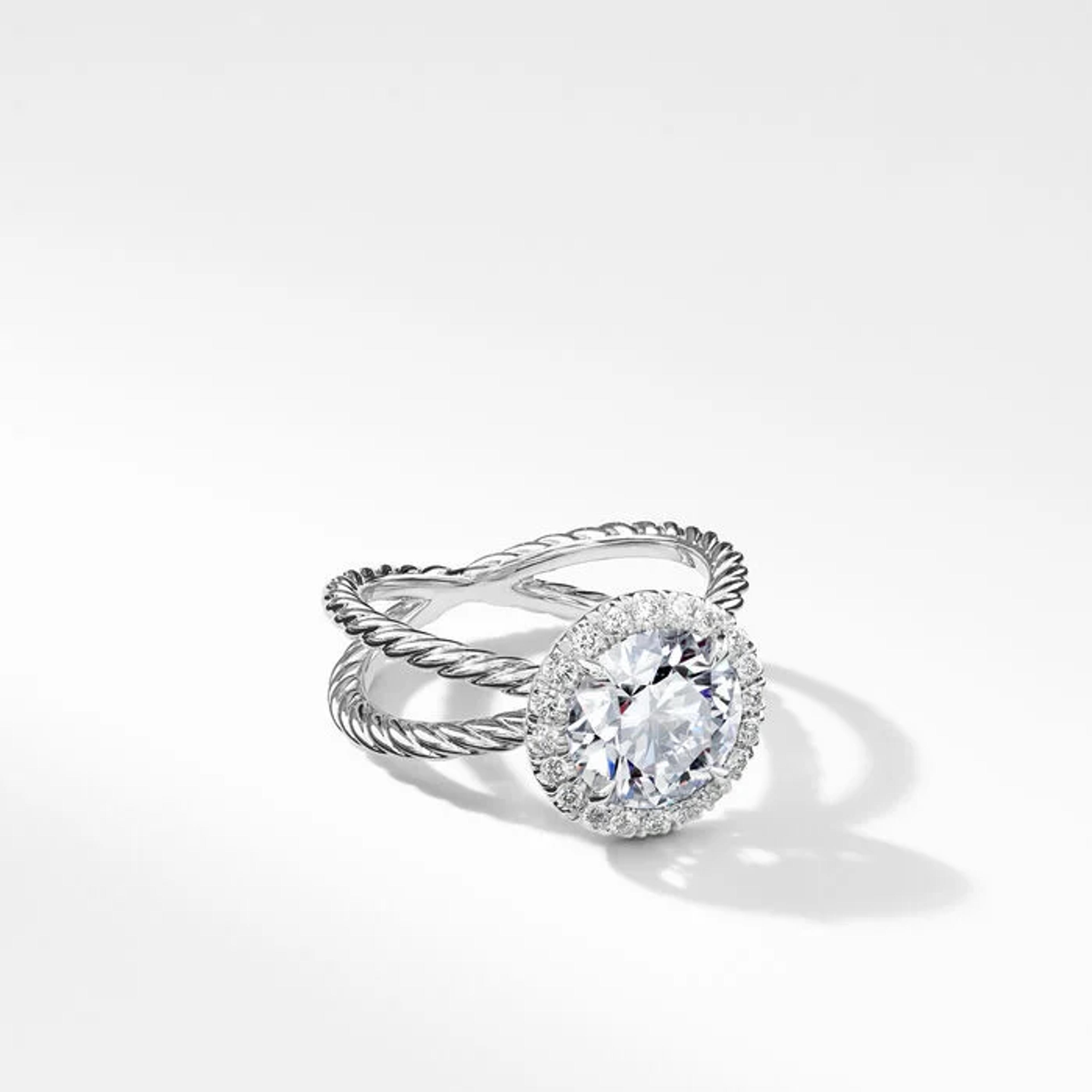 DY Crossover® Capri Engagement Ring in Platinum, Round | David Yurman