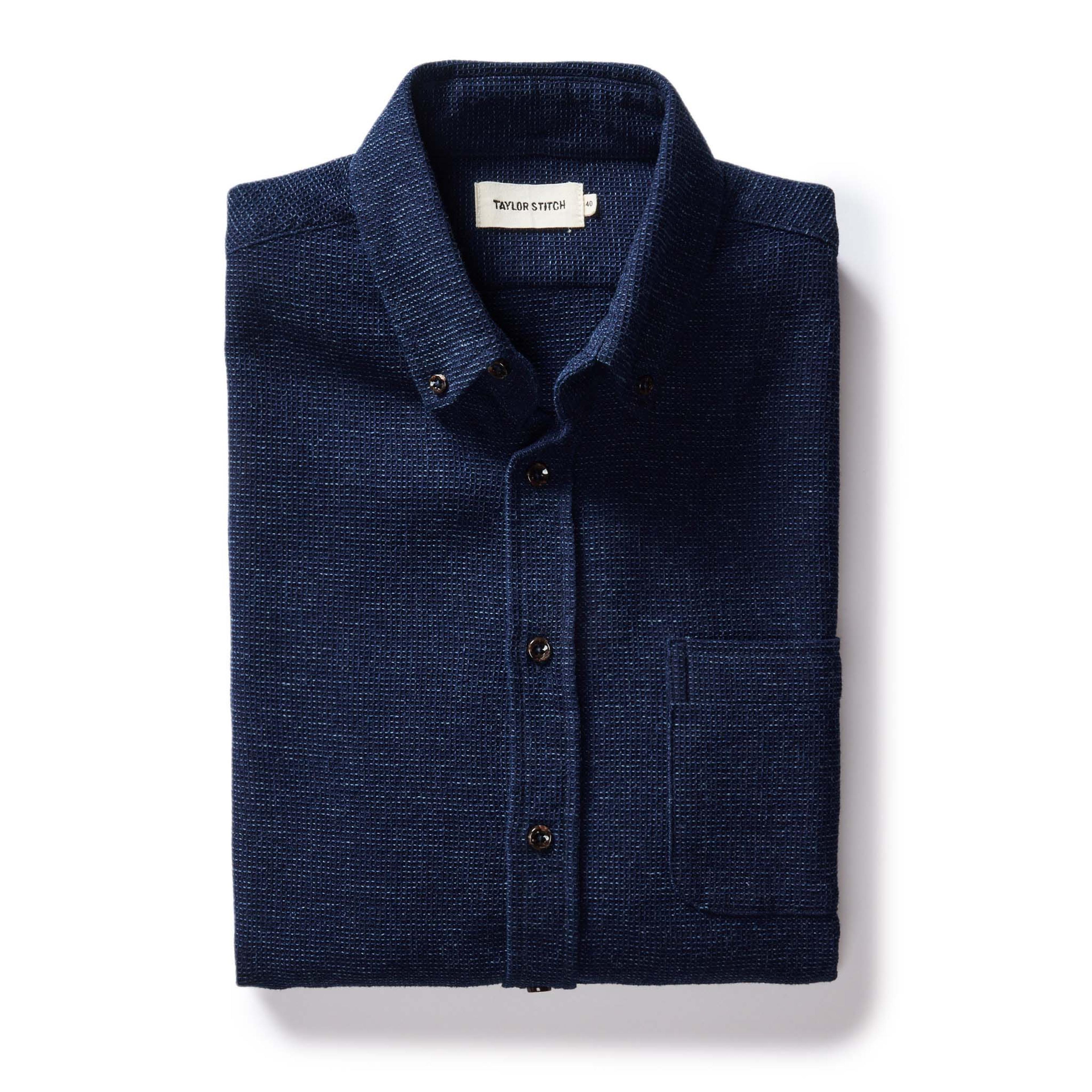 The Jack Button Down Shirt in Indigo Waffle | Taylor Stitch