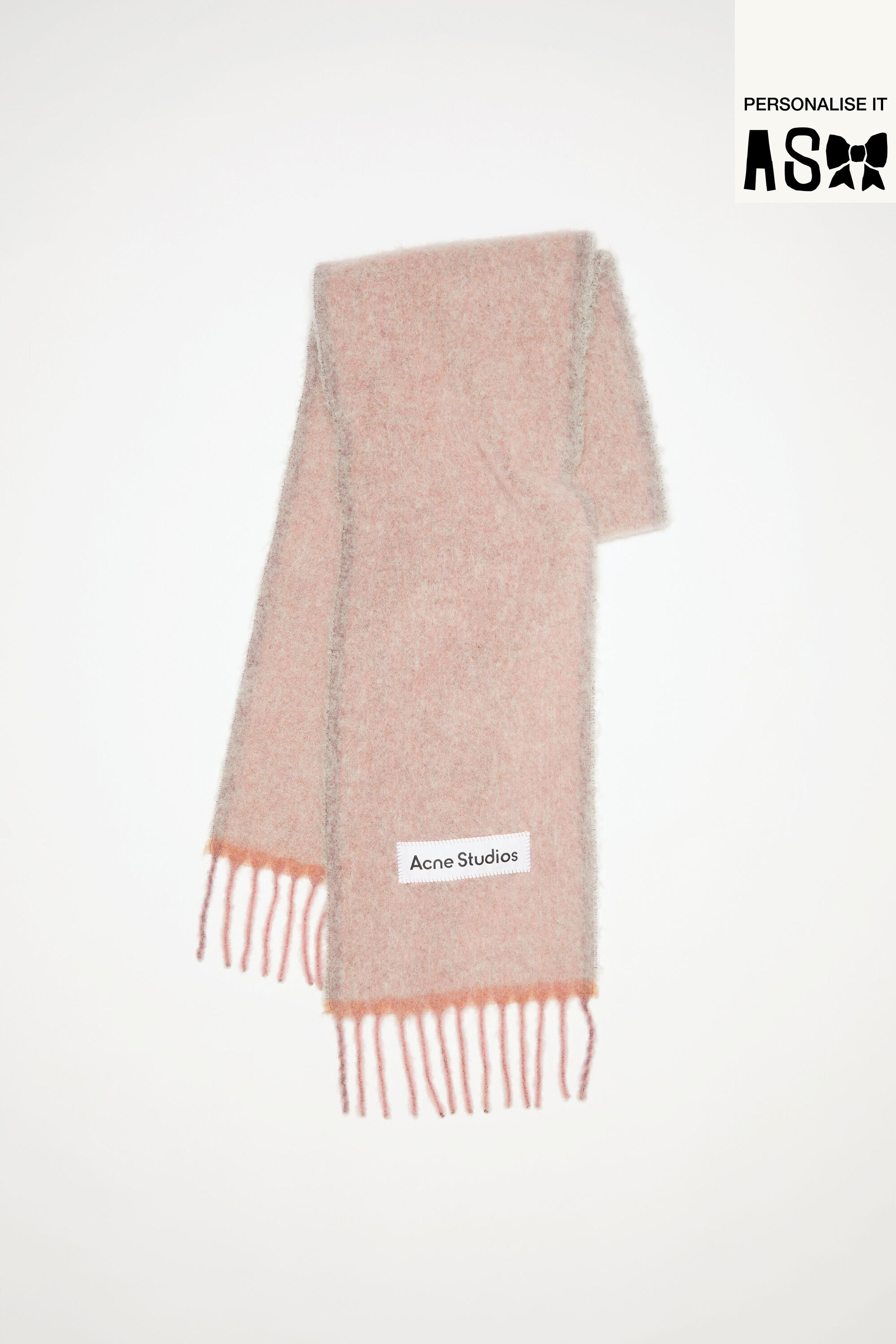 Acne Studios - Mohair wool fringe scarf - Dusty pink