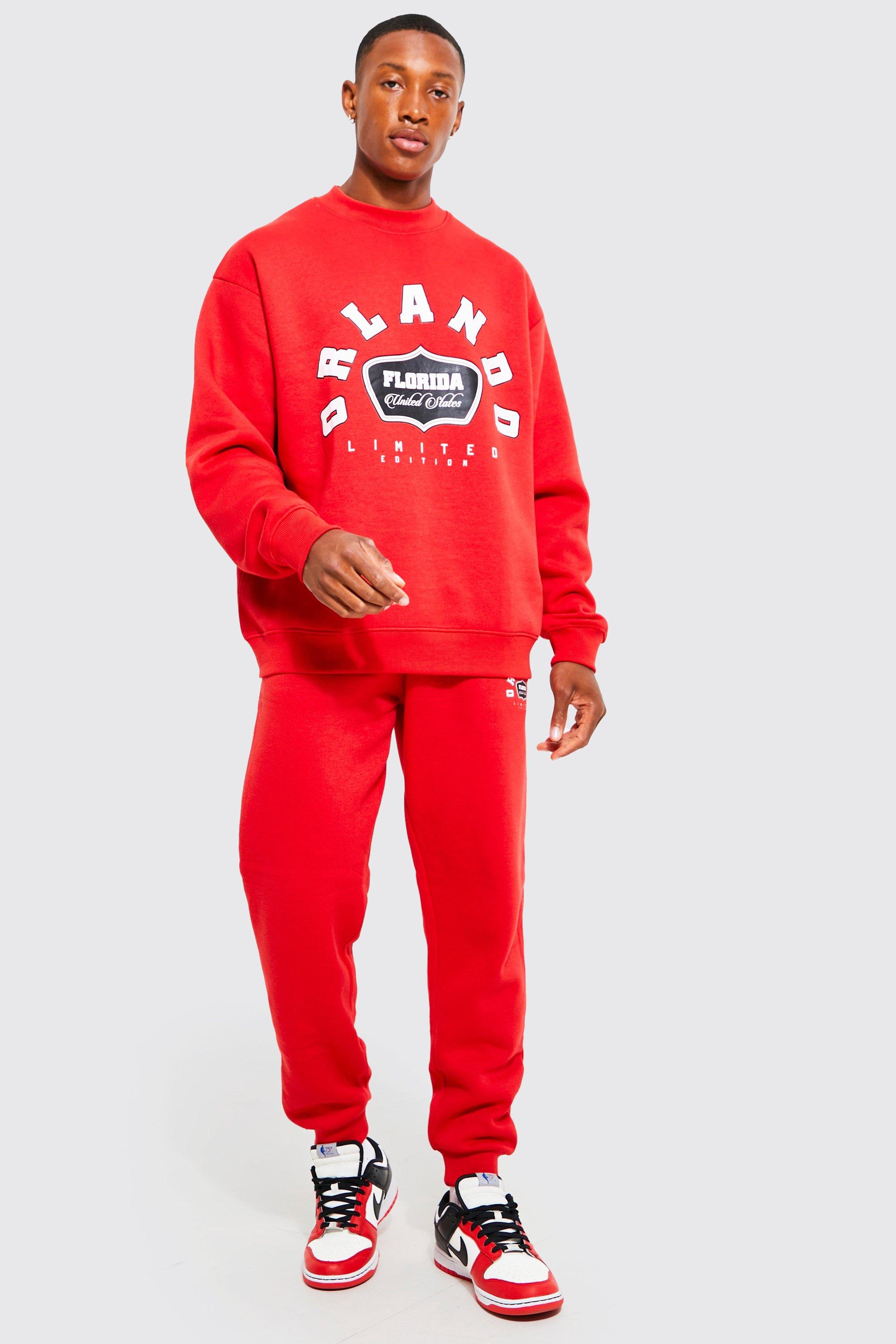 Oversized Orlando Sweatshirt Tracksuit | boohooMAN USA